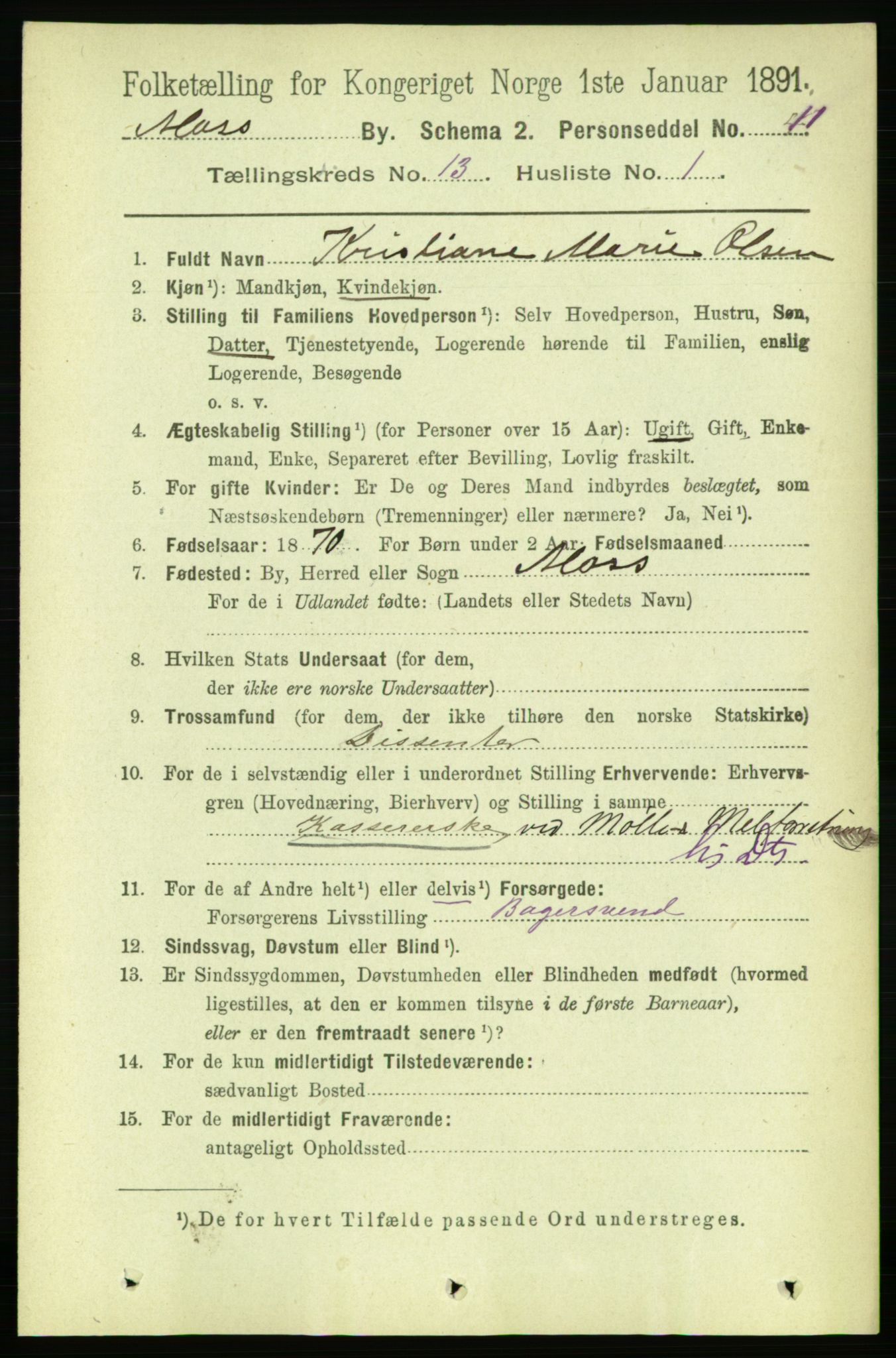 RA, 1891 census for 0104 Moss, 1891, p. 6534