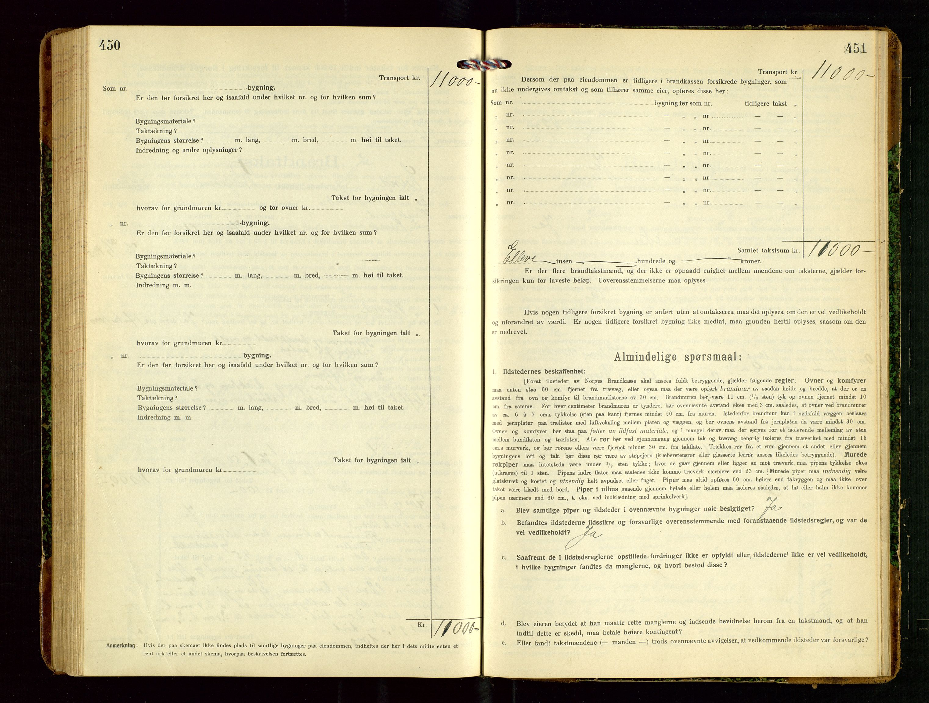 Lund lensmannskontor, AV/SAST-A-100303/Gob/L0003: "Brandtakstprotokol", 1918-1921, p. 450-451