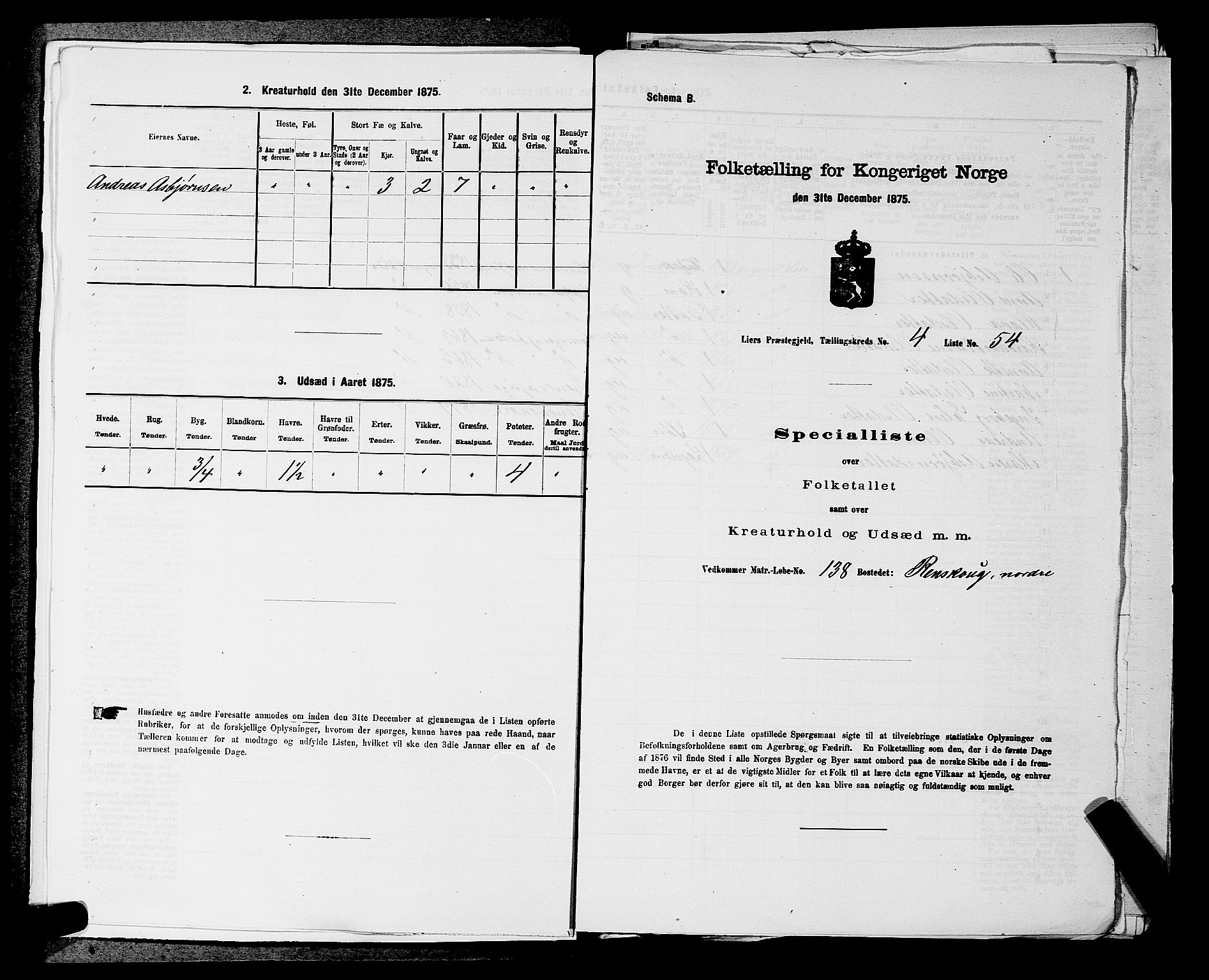 SAKO, 1875 census for 0626P Lier, 1875, p. 813