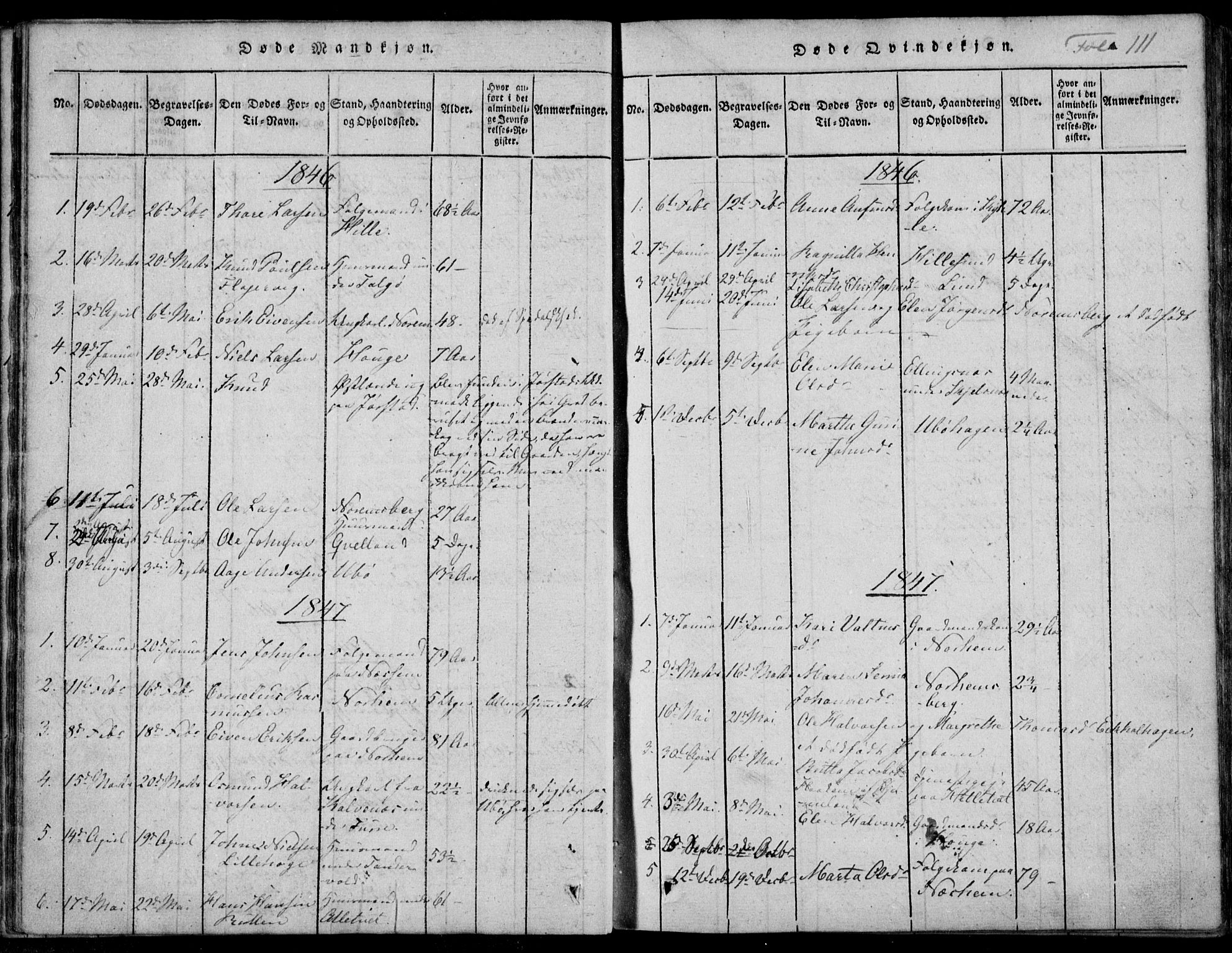 Nedstrand sokneprestkontor, AV/SAST-A-101841/01/IV: Parish register (official) no. A 7, 1816-1870, p. 111