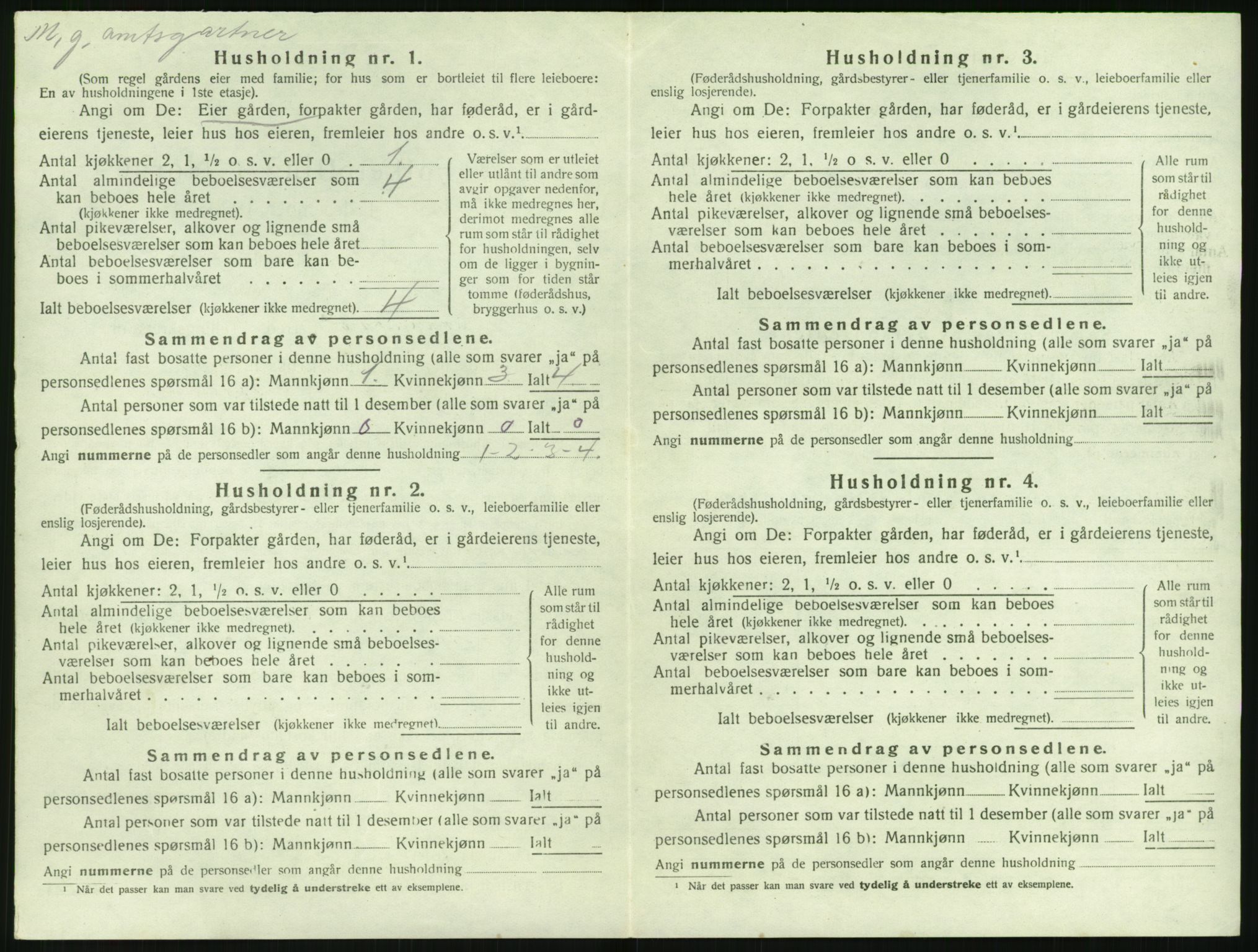 SAK, 1920 census for Øyestad, 1920, p. 1079