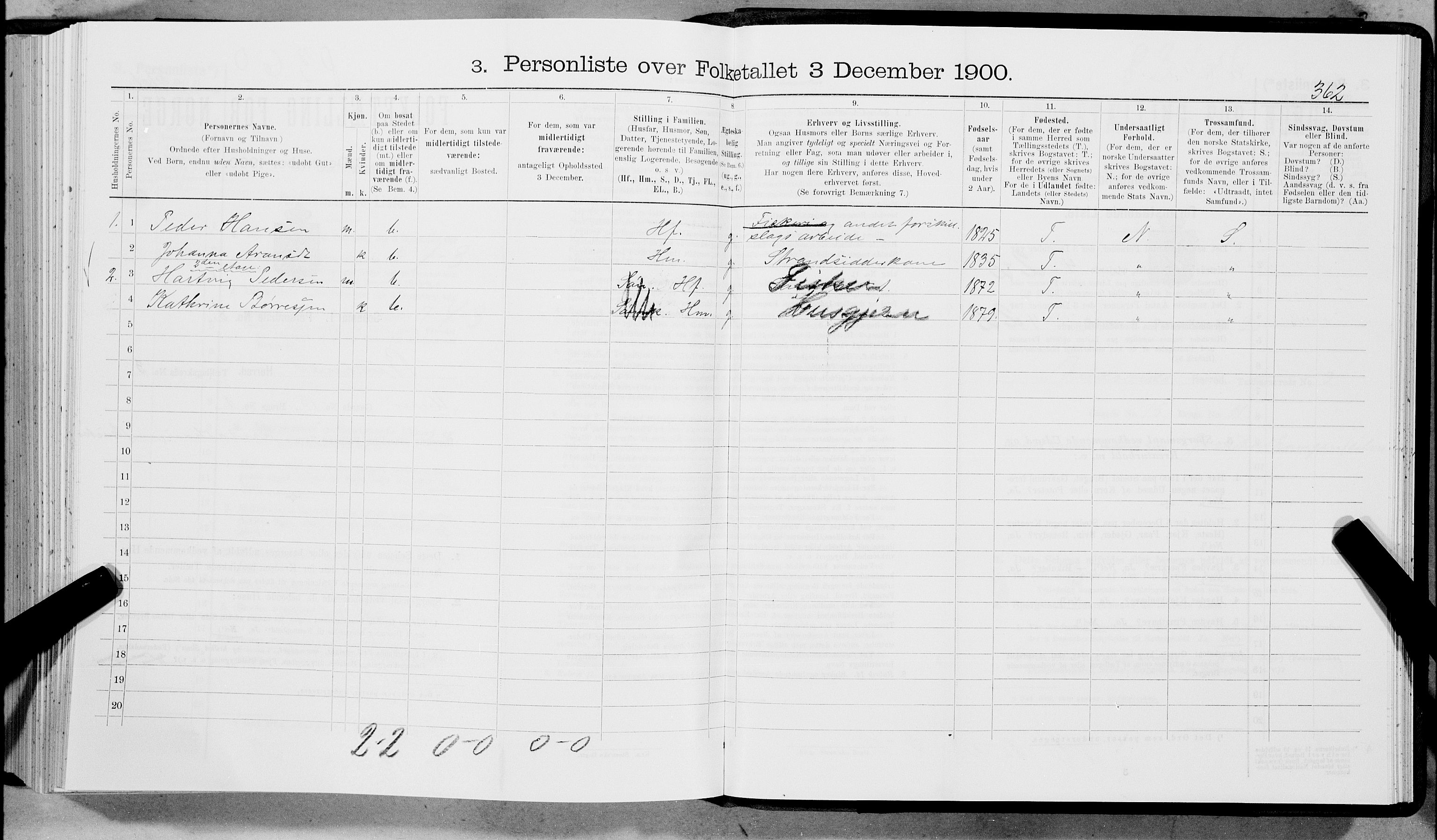 SAT, 1900 census for Buksnes, 1900, p. 387