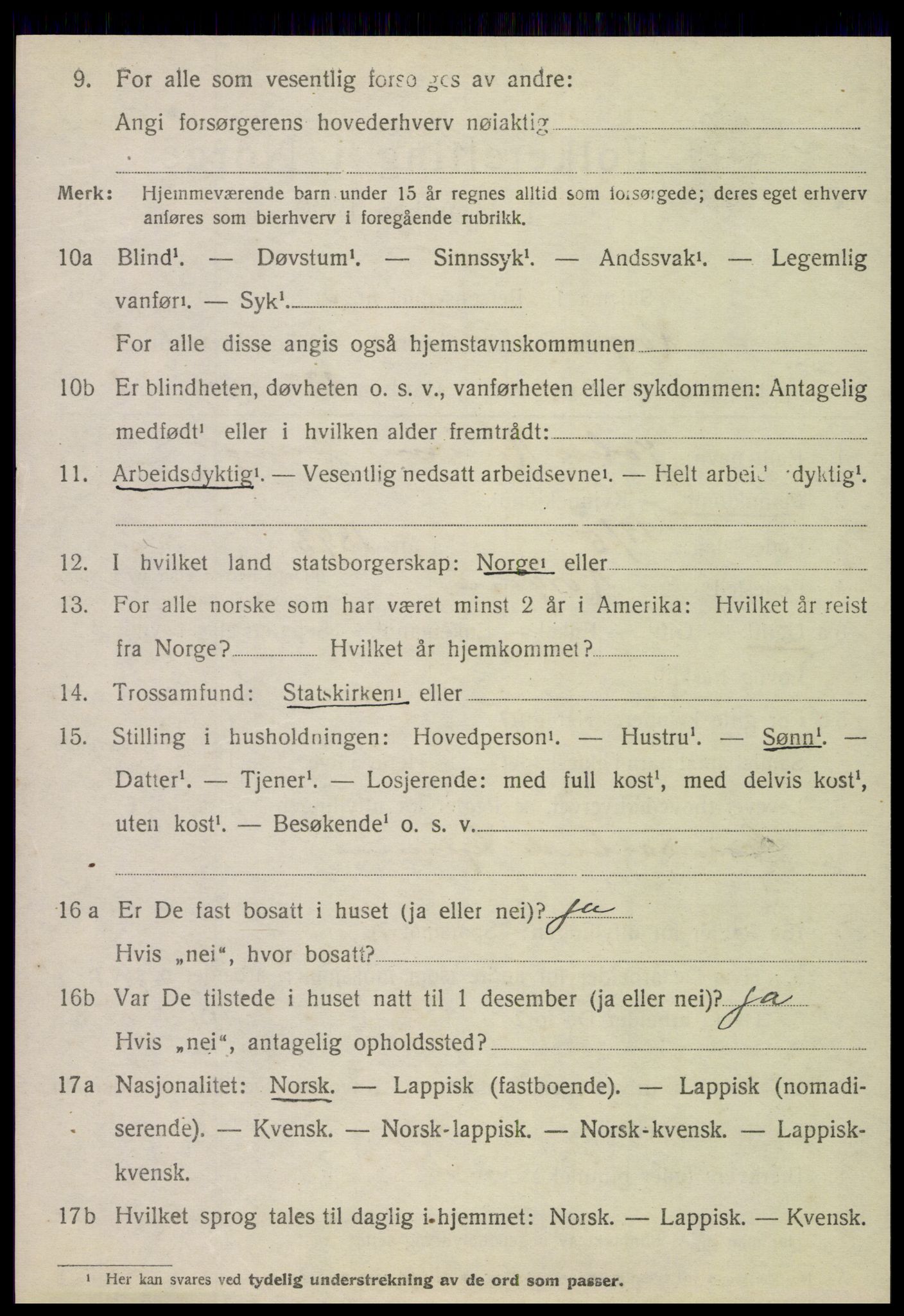 SAT, 1920 census for Korgen, 1920, p. 1365