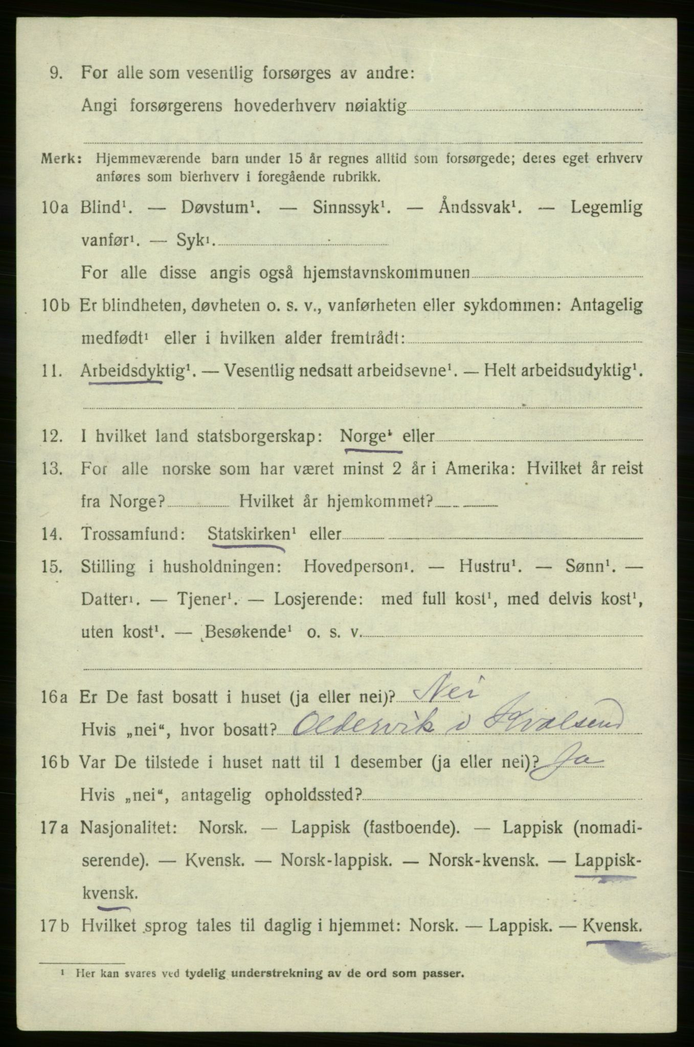 SATØ, 1920 census for , 1920, p. 1981