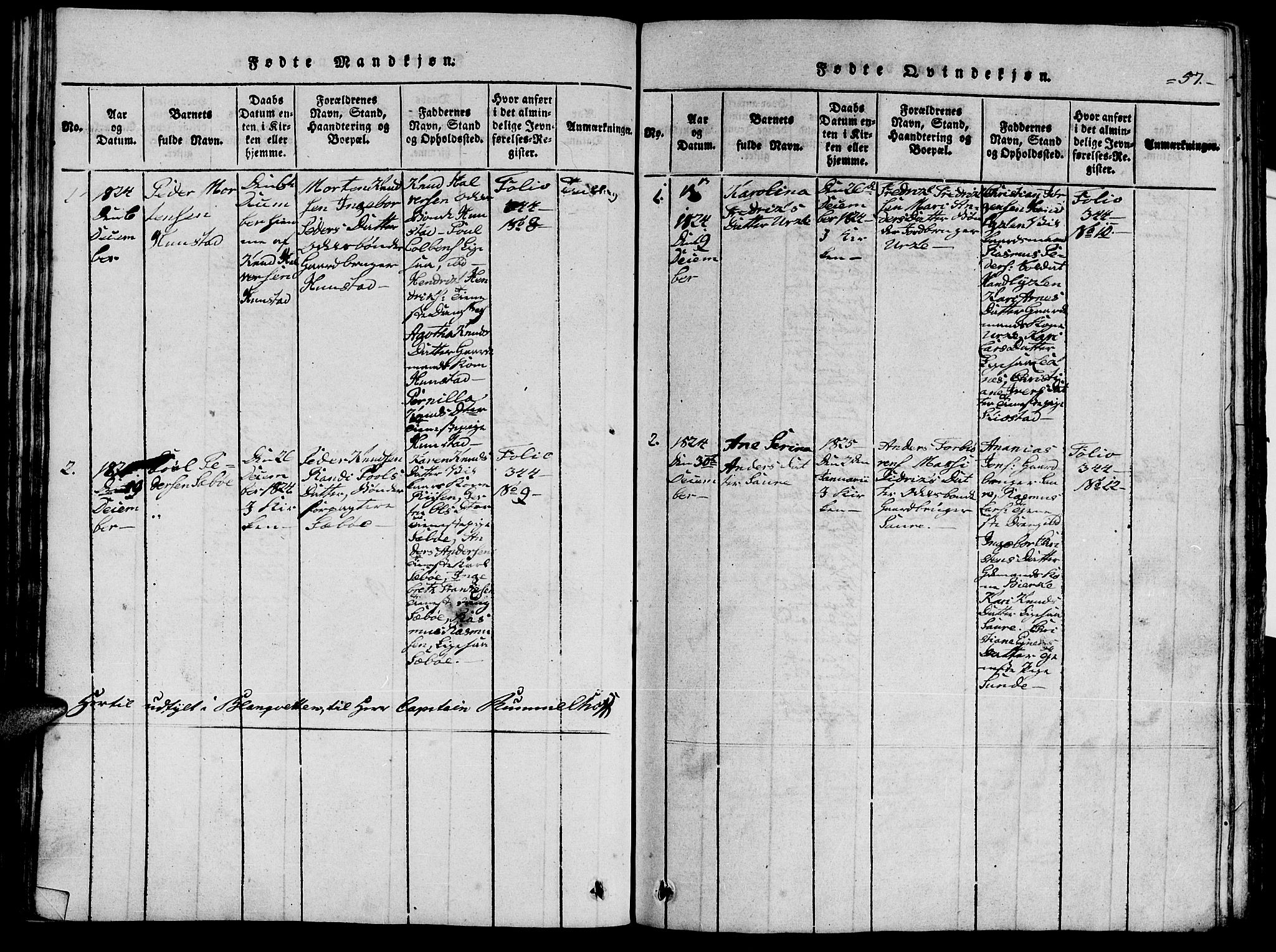 Ministerialprotokoller, klokkerbøker og fødselsregistre - Møre og Romsdal, AV/SAT-A-1454/515/L0207: Parish register (official) no. 515A03, 1819-1829, p. 57