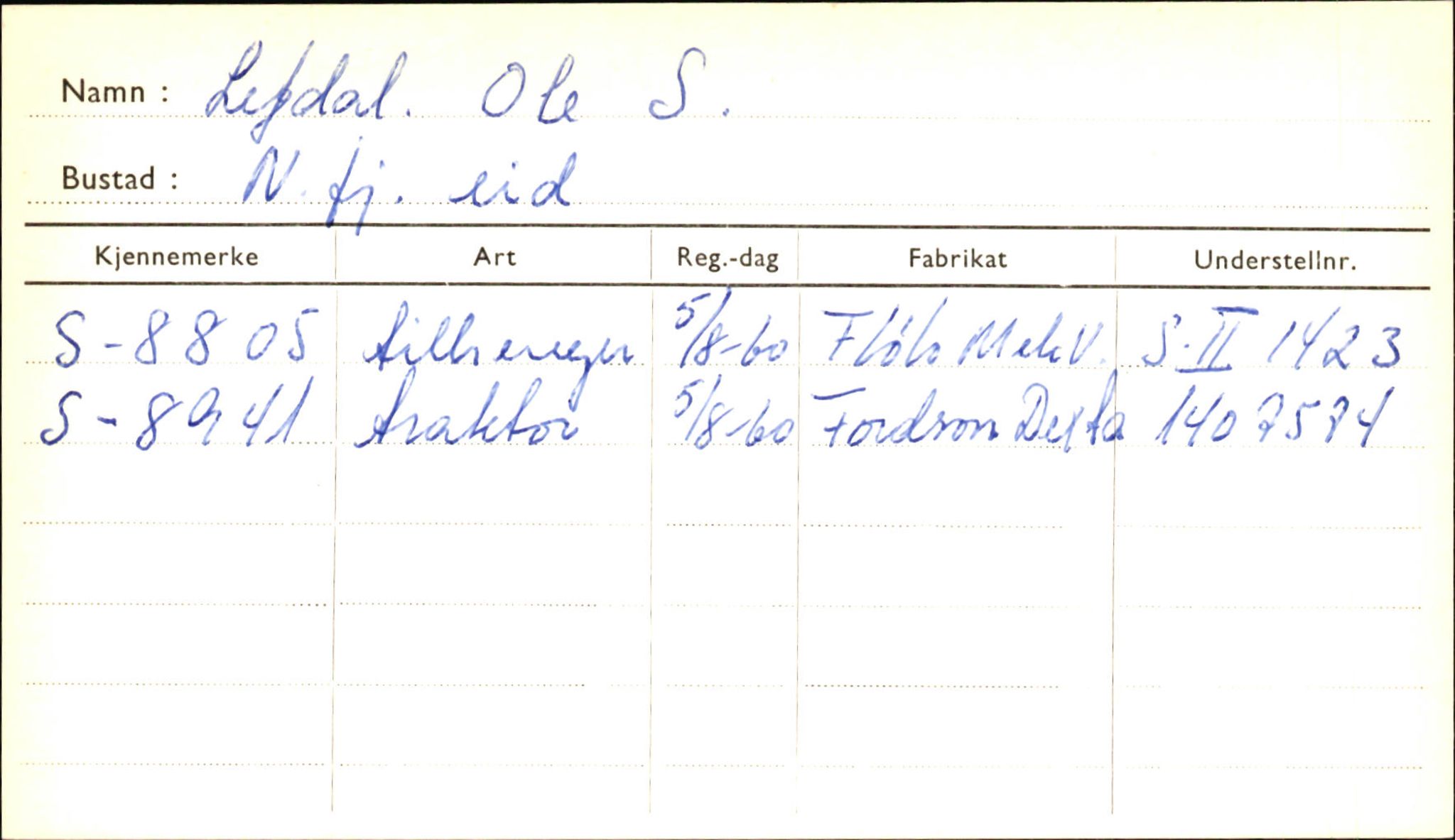 Statens vegvesen, Sogn og Fjordane vegkontor, SAB/A-5301/4/F/L0001B: Eigarregister Fjordane til 1.6.1961, 1930-1961, p. 457