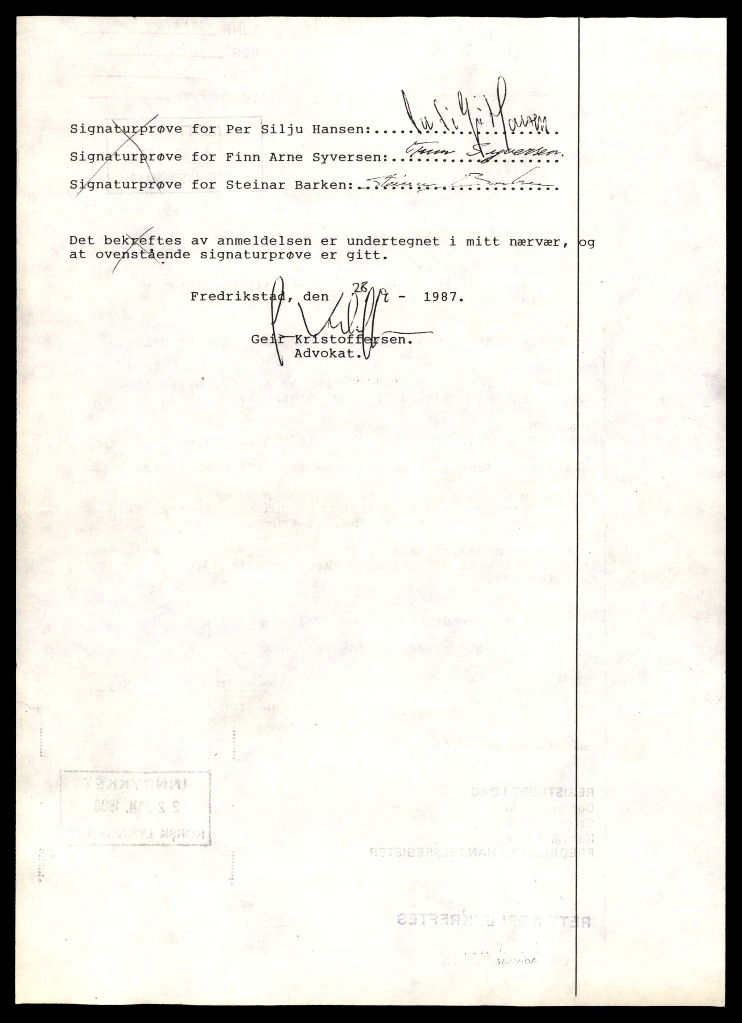 Fredrikstad tingrett, SAT/A-10473/K/Kb/Kbb/L0015: Enkeltmannsforetak, aksjeselskap og andelslag, Frec-Fredrikstad F, 1944-1990, p. 2