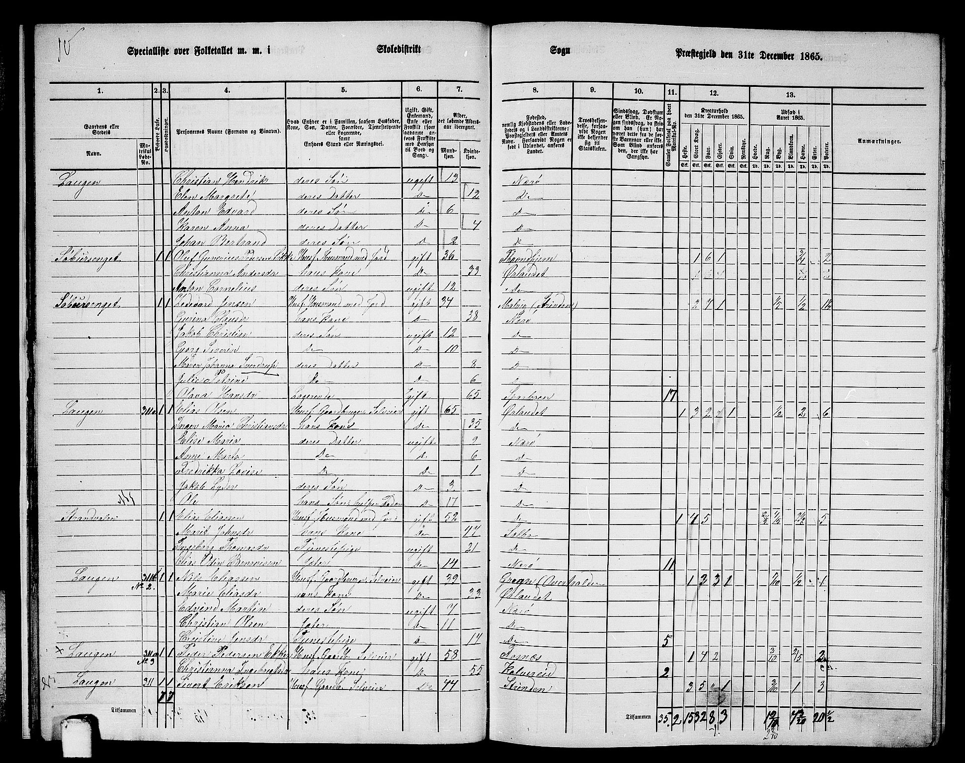 RA, 1865 census for Nærøy, 1865, p. 20