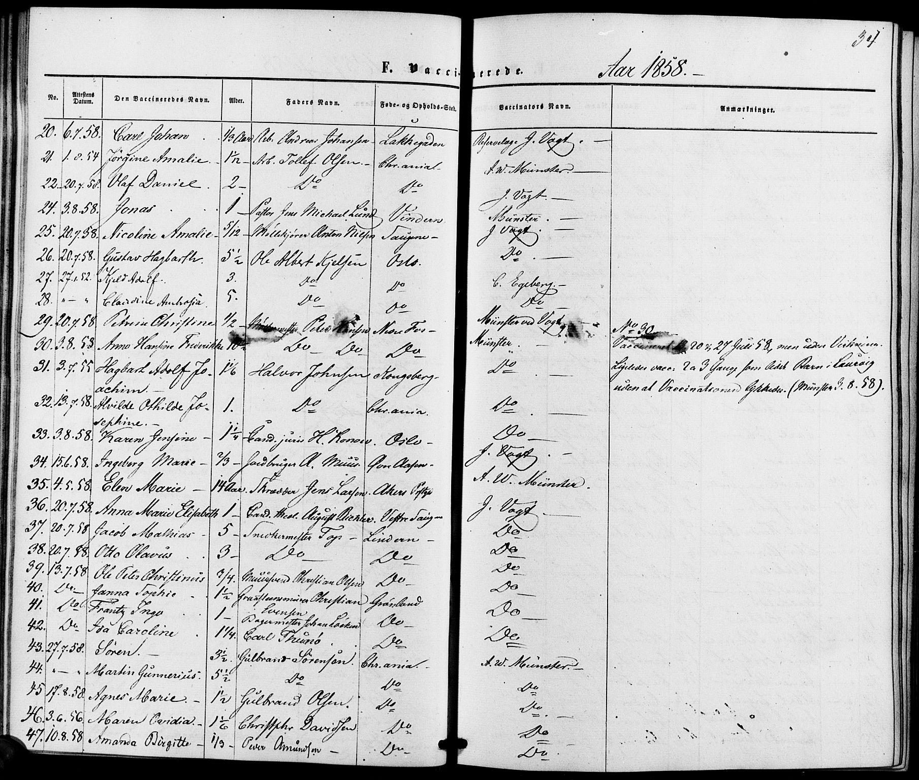 Vestre Aker prestekontor Kirkebøker, AV/SAO-A-10025/K/Ka/L0001: Vaccination register no. 1, 1857-1867, p. 34