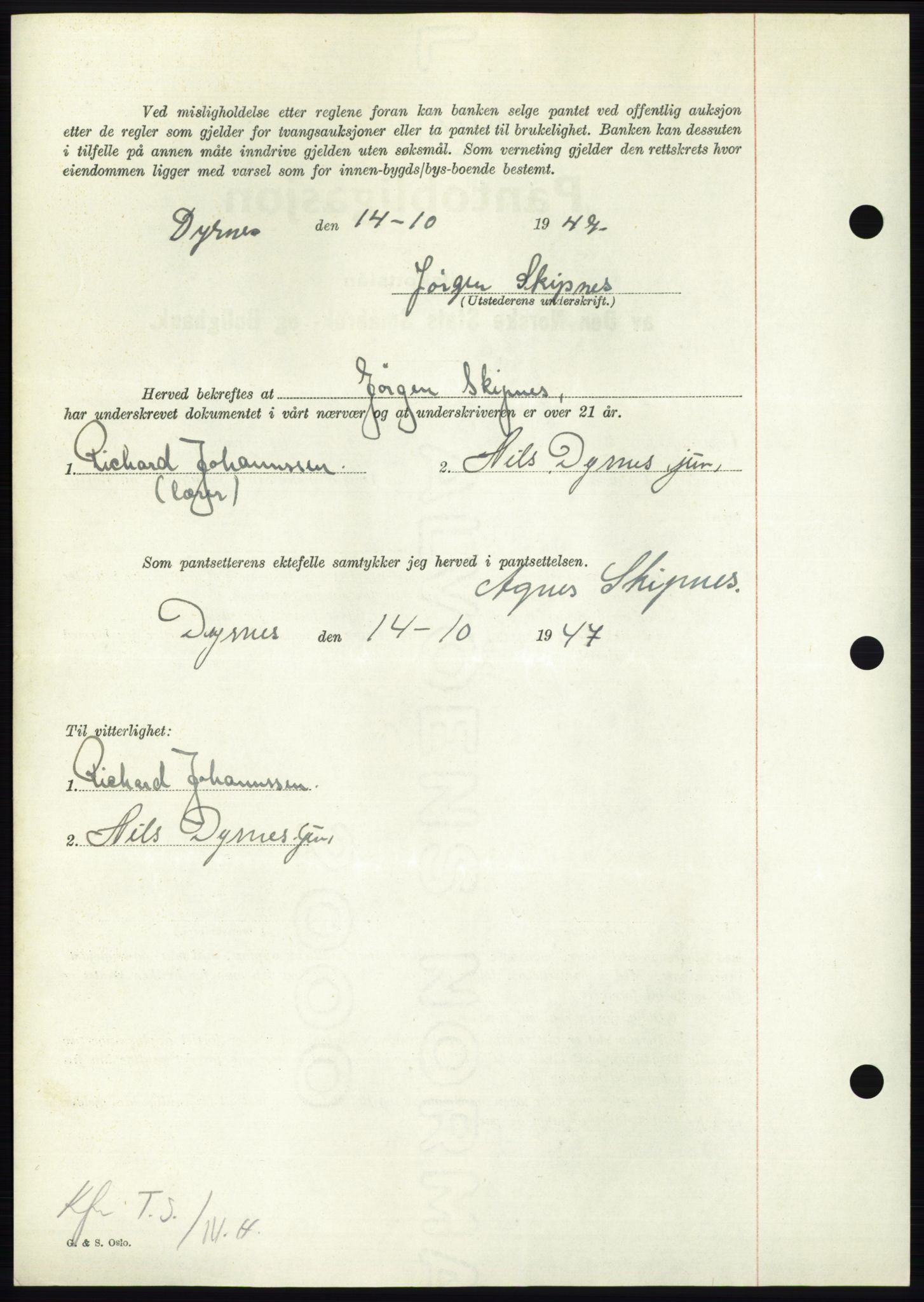 Nordmøre sorenskriveri, AV/SAT-A-4132/1/2/2Ca: Mortgage book no. B97, 1947-1948, Diary no: : 2412/1947