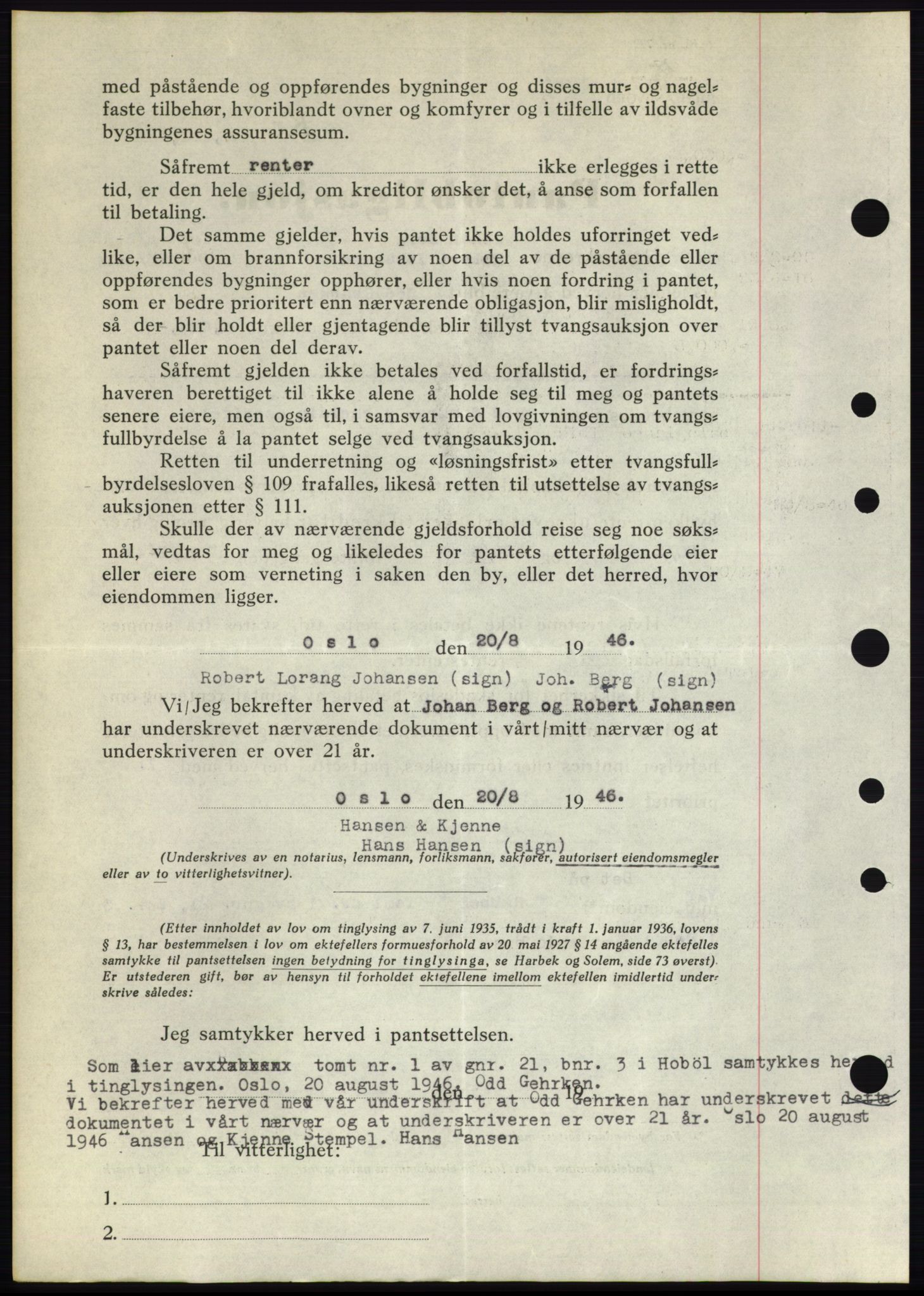 Moss sorenskriveri, SAO/A-10168: Mortgage book no. B15, 1946-1946