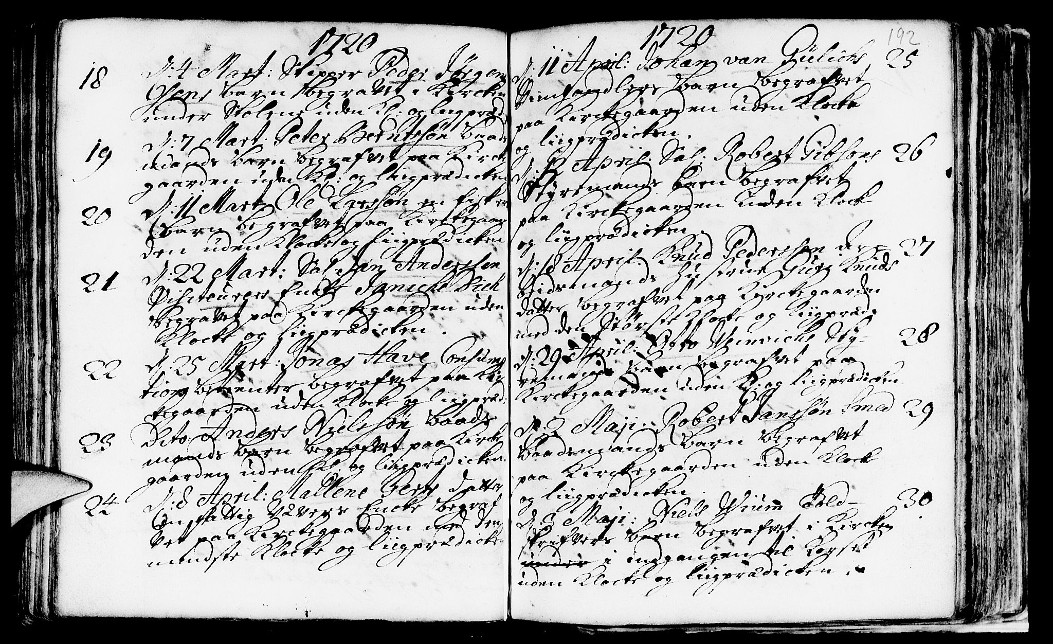 Nykirken Sokneprestembete, AV/SAB-A-77101/H/Haa/L0009: Parish register (official) no. A 9, 1689-1759, p. 192