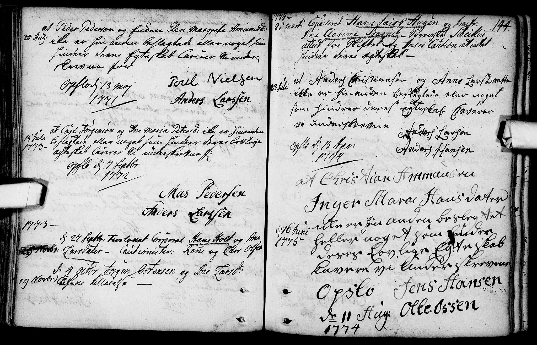 Gamlebyen prestekontor Kirkebøker, AV/SAO-A-10884/F/Fa/L0001: Parish register (official) no. 1, 1734-1818, p. 144