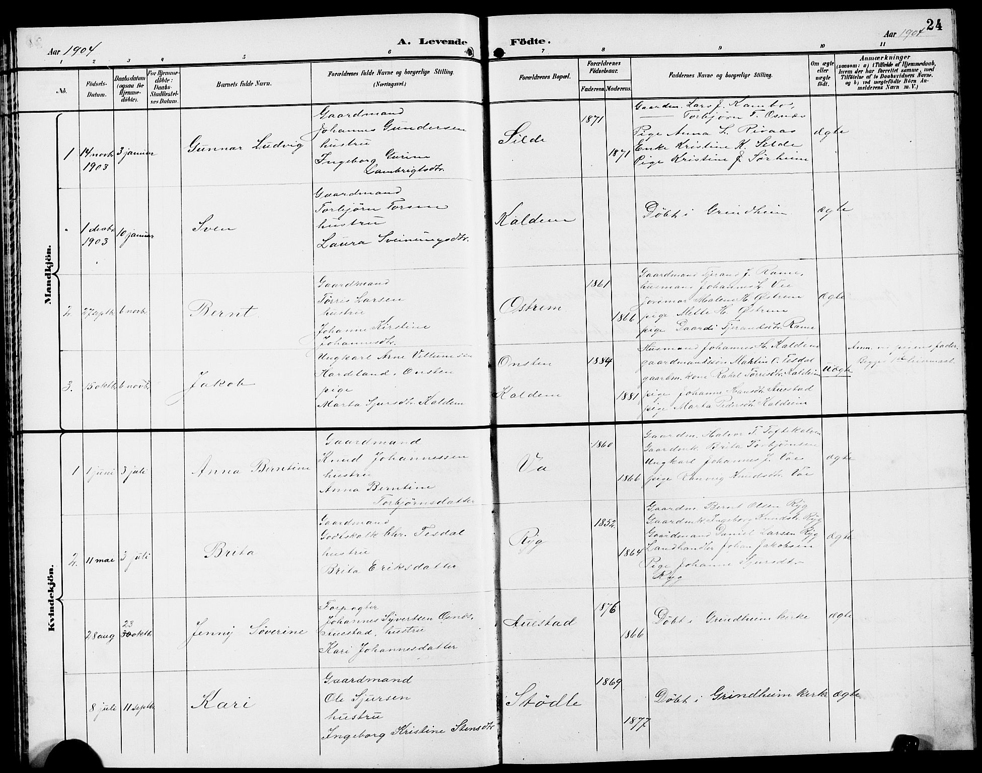 Etne sokneprestembete, SAB/A-75001/H/Hab: Parish register (copy) no. A 6, 1897-1924, p. 24