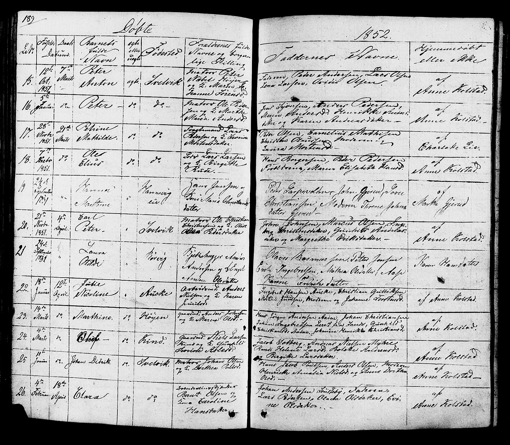 Hurum kirkebøker, AV/SAKO-A-229/G/Ga/L0002: Parish register (copy) no. I 2, 1827-1857, p. 189