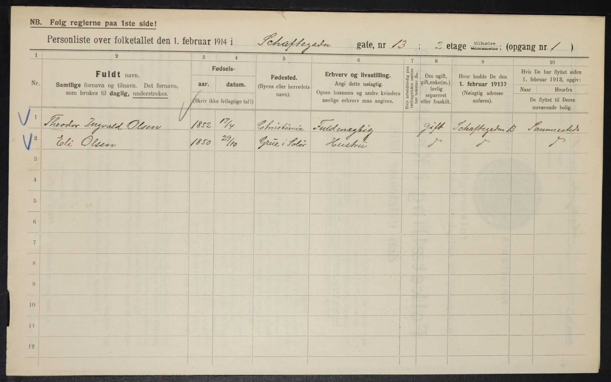 OBA, Municipal Census 1914 for Kristiania, 1914, p. 89247