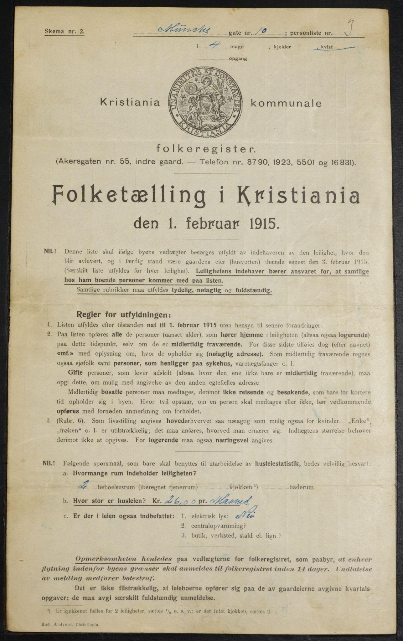 OBA, Municipal Census 1915 for Kristiania, 1915, p. 66135