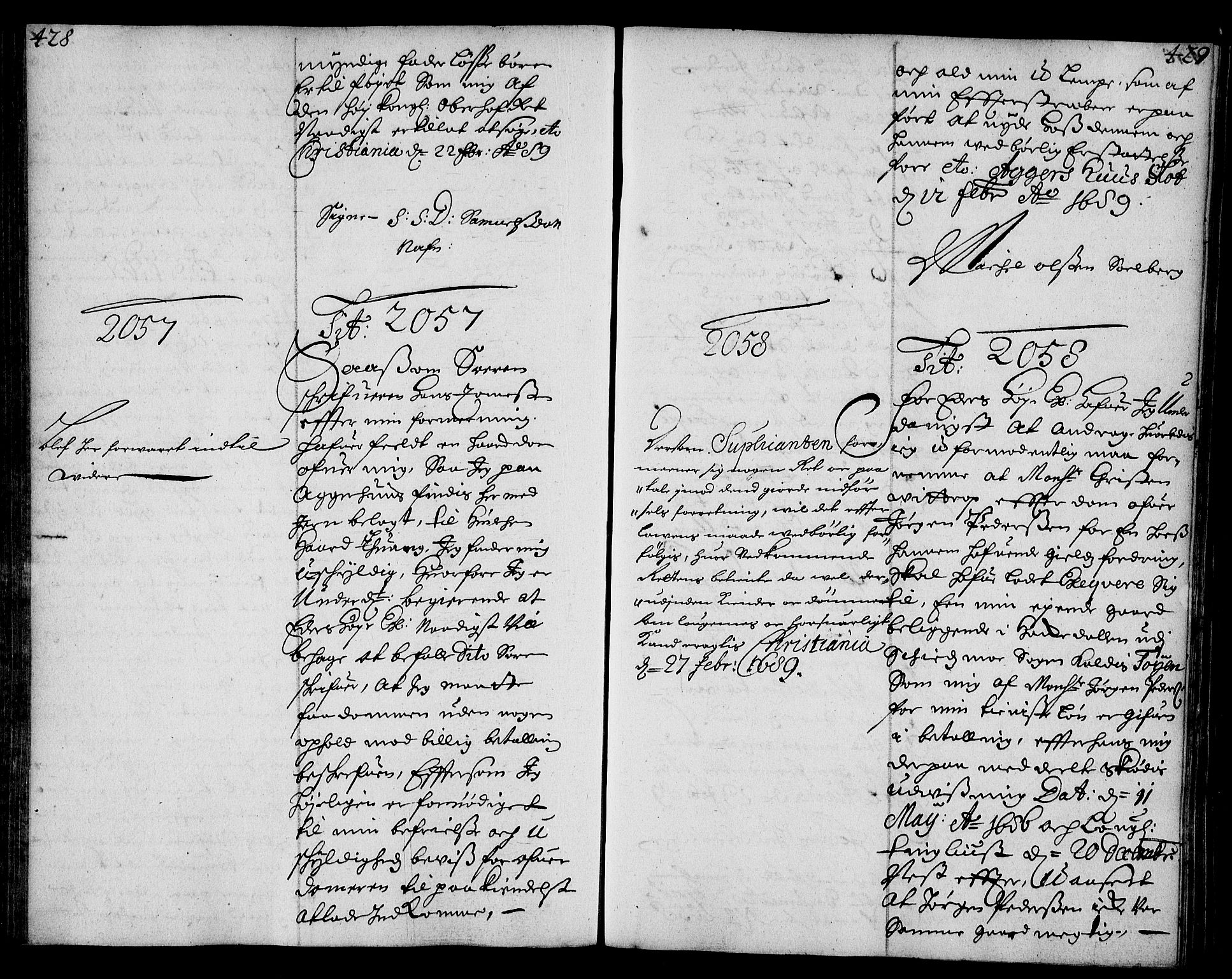 Stattholderembetet 1572-1771, AV/RA-EA-2870/Ae/L0006: Supplikasjons- og resolusjonsprotokoll, 1688-1689, p. 428-429