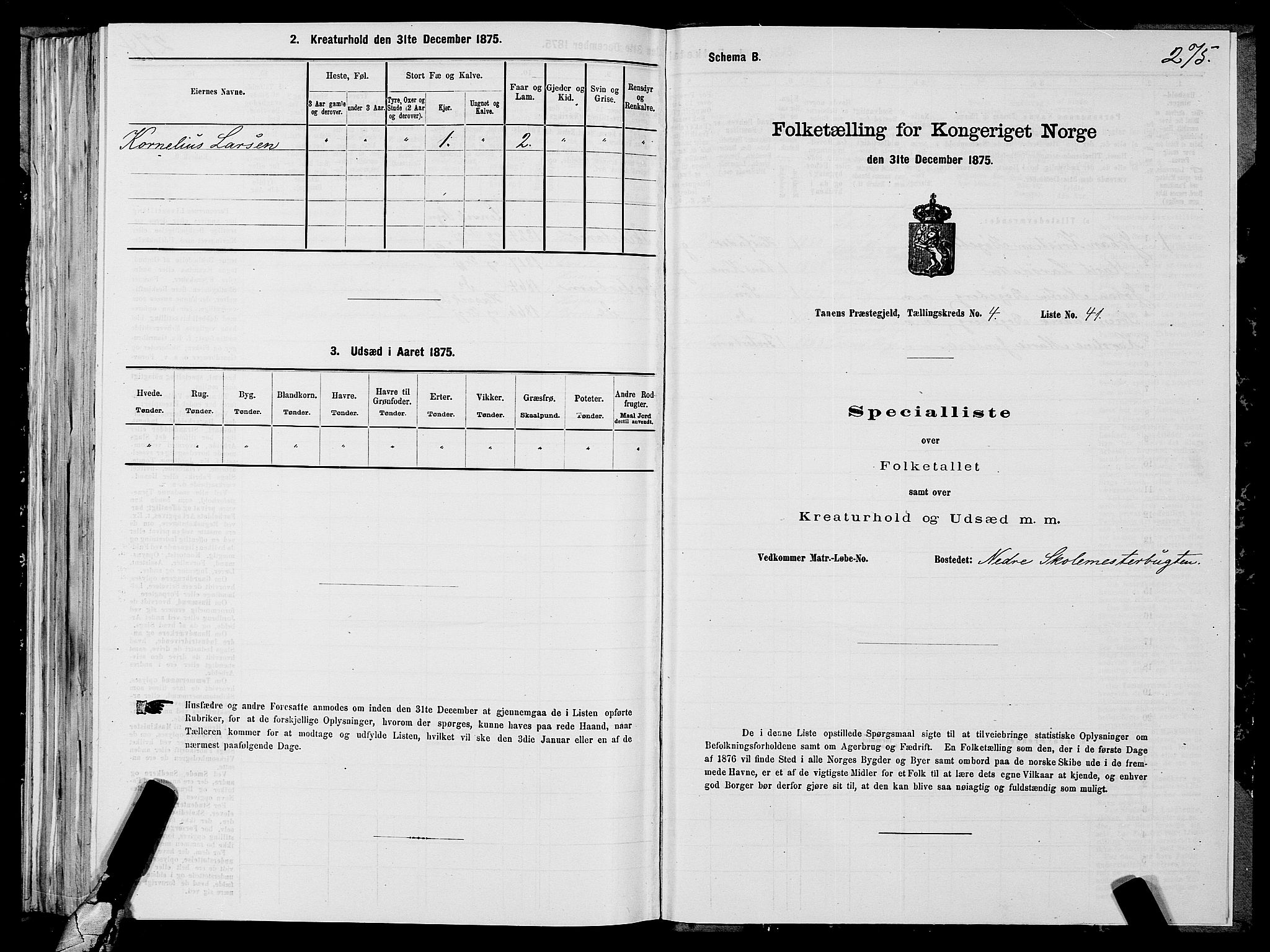 SATØ, 1875 census for 2025P Tana, 1875, p. 1275