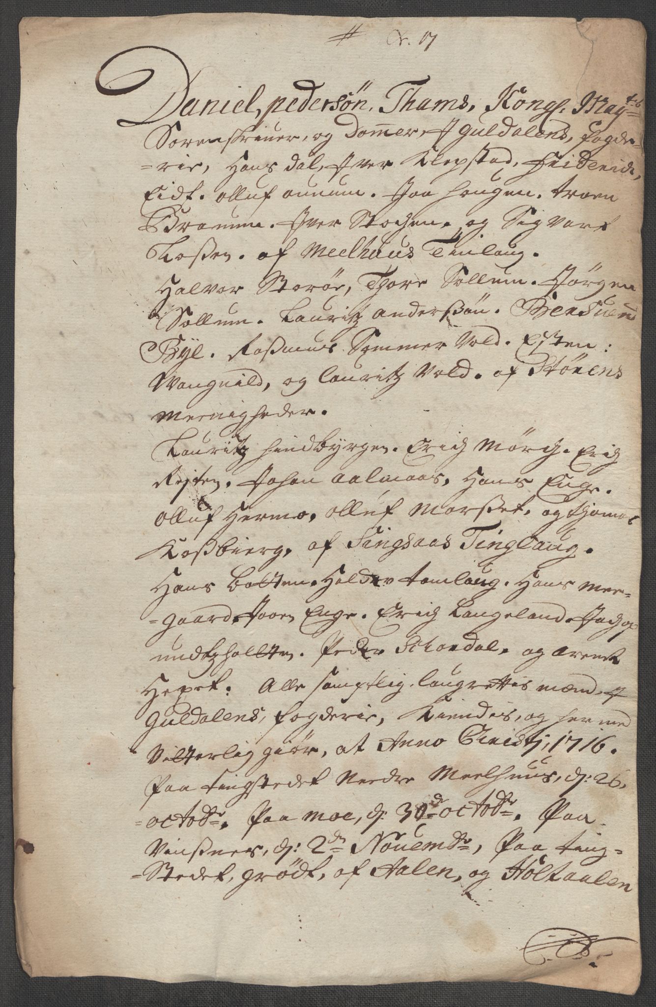 Rentekammeret inntil 1814, Reviderte regnskaper, Fogderegnskap, AV/RA-EA-4092/R60/L3968: Fogderegnskap Orkdal og Gauldal, 1716, p. 95