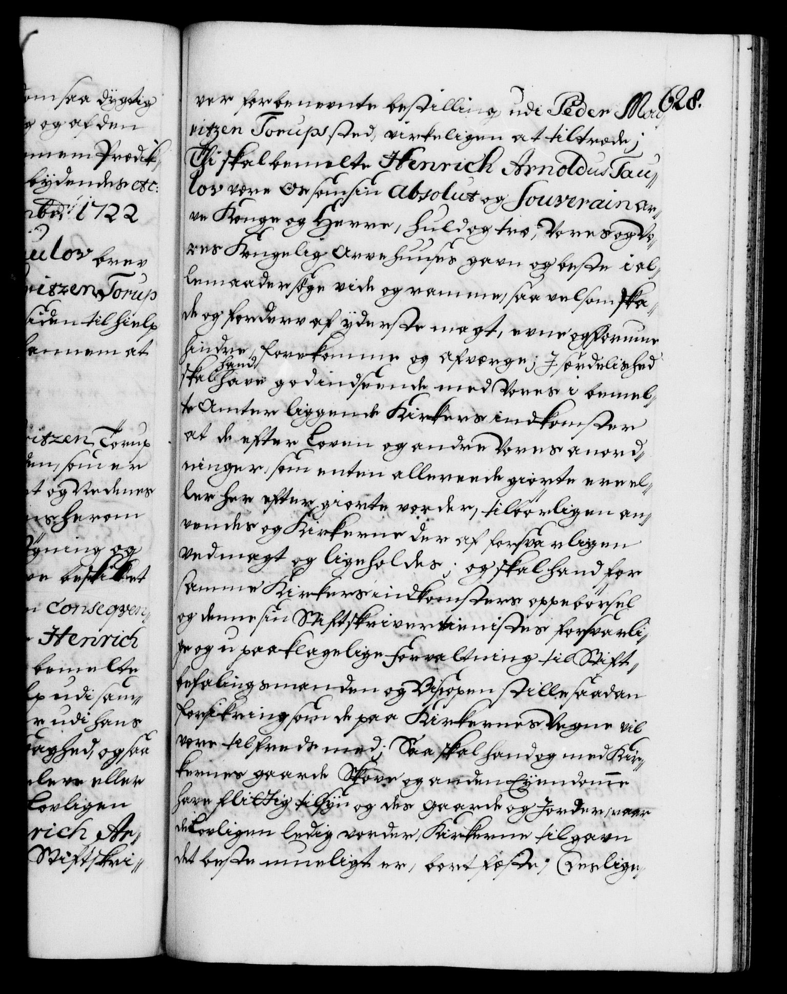 Danske Kanselli 1572-1799, AV/RA-EA-3023/F/Fc/Fca/Fcaa/L0023: Norske registre, 1720-1722, p. 628a