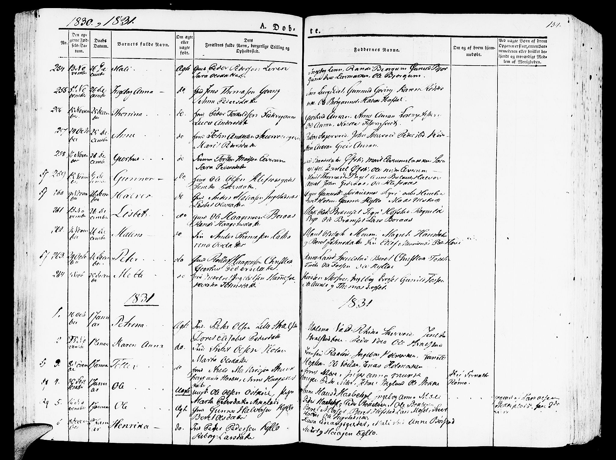 Ministerialprotokoller, klokkerbøker og fødselsregistre - Nord-Trøndelag, SAT/A-1458/709/L0070: Parish register (official) no. 709A10, 1820-1832, p. 134