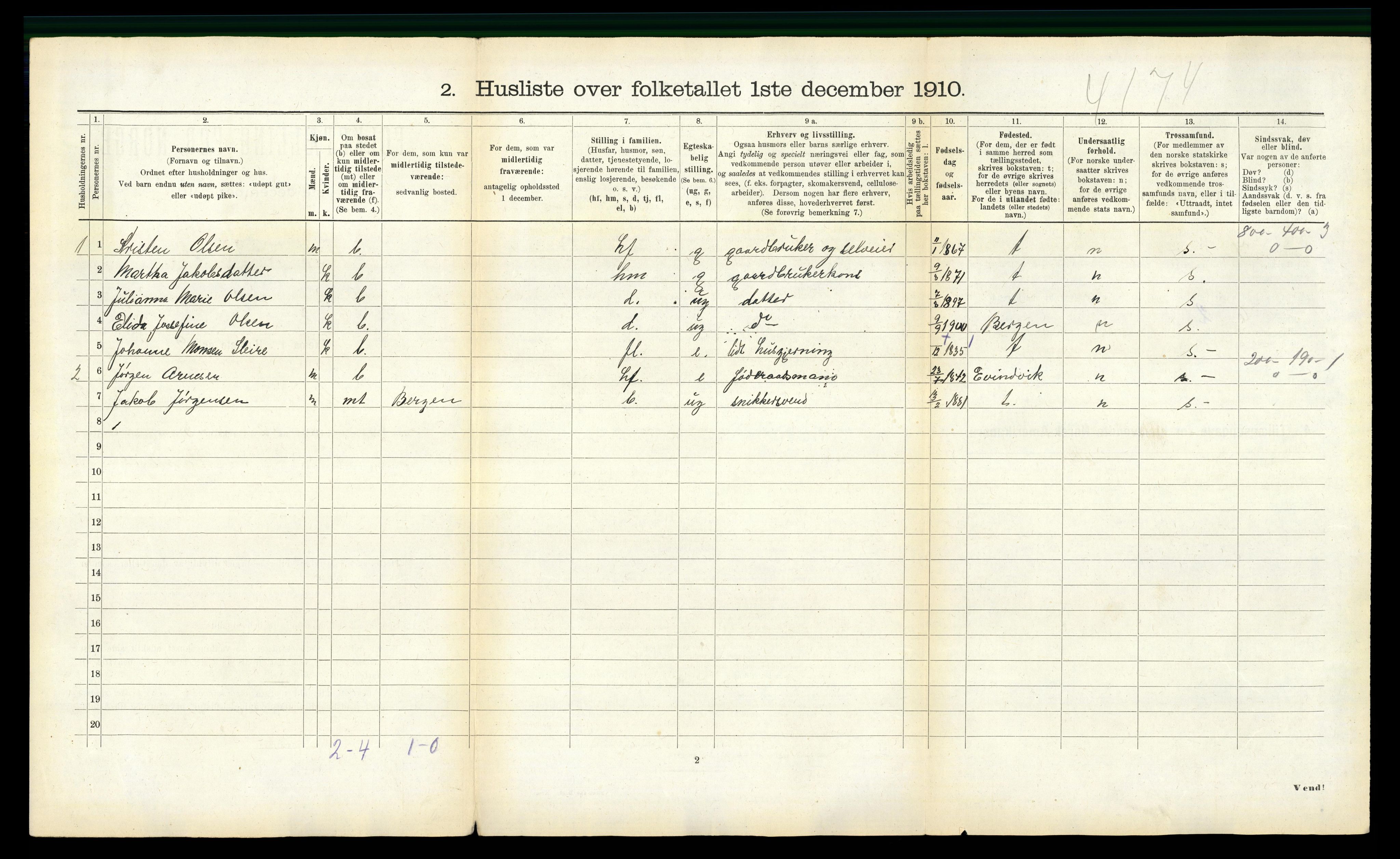 RA, 1910 census for Masfjorden, 1910, p. 59