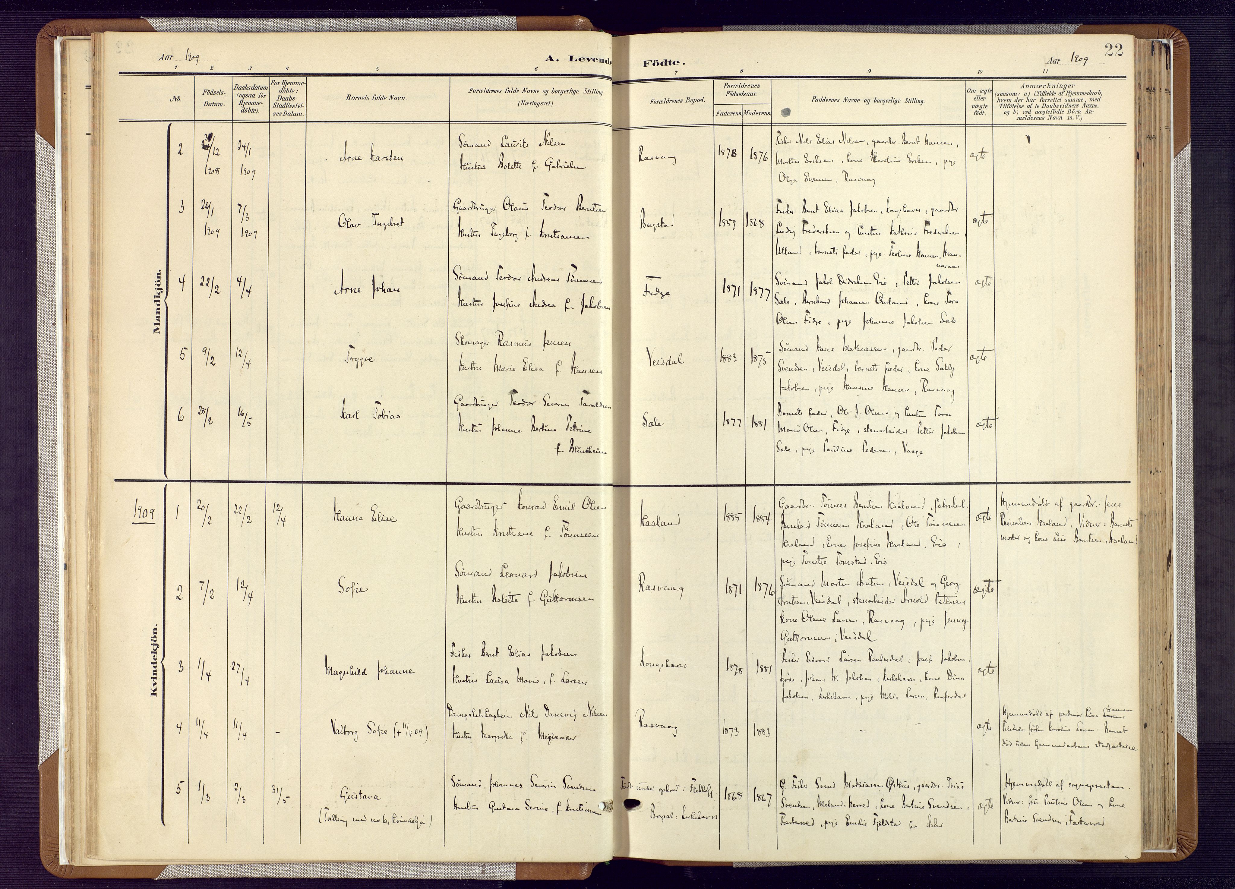 Flekkefjord sokneprestkontor, AV/SAK-1111-0012/F/Fa/Fab/L0007: Parish register (official) no. A 7, 1902-1921, p. 22