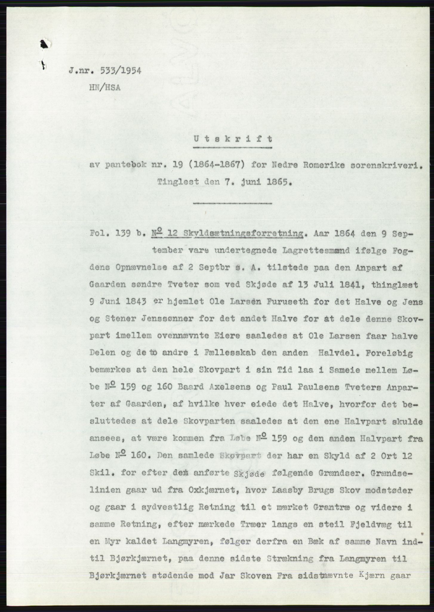 Statsarkivet i Oslo, SAO/A-10621/Z/Zd/L0001: Avskrifter, j.nr 34/1953 og 385-1291/1954, 1953-1954, p. 40