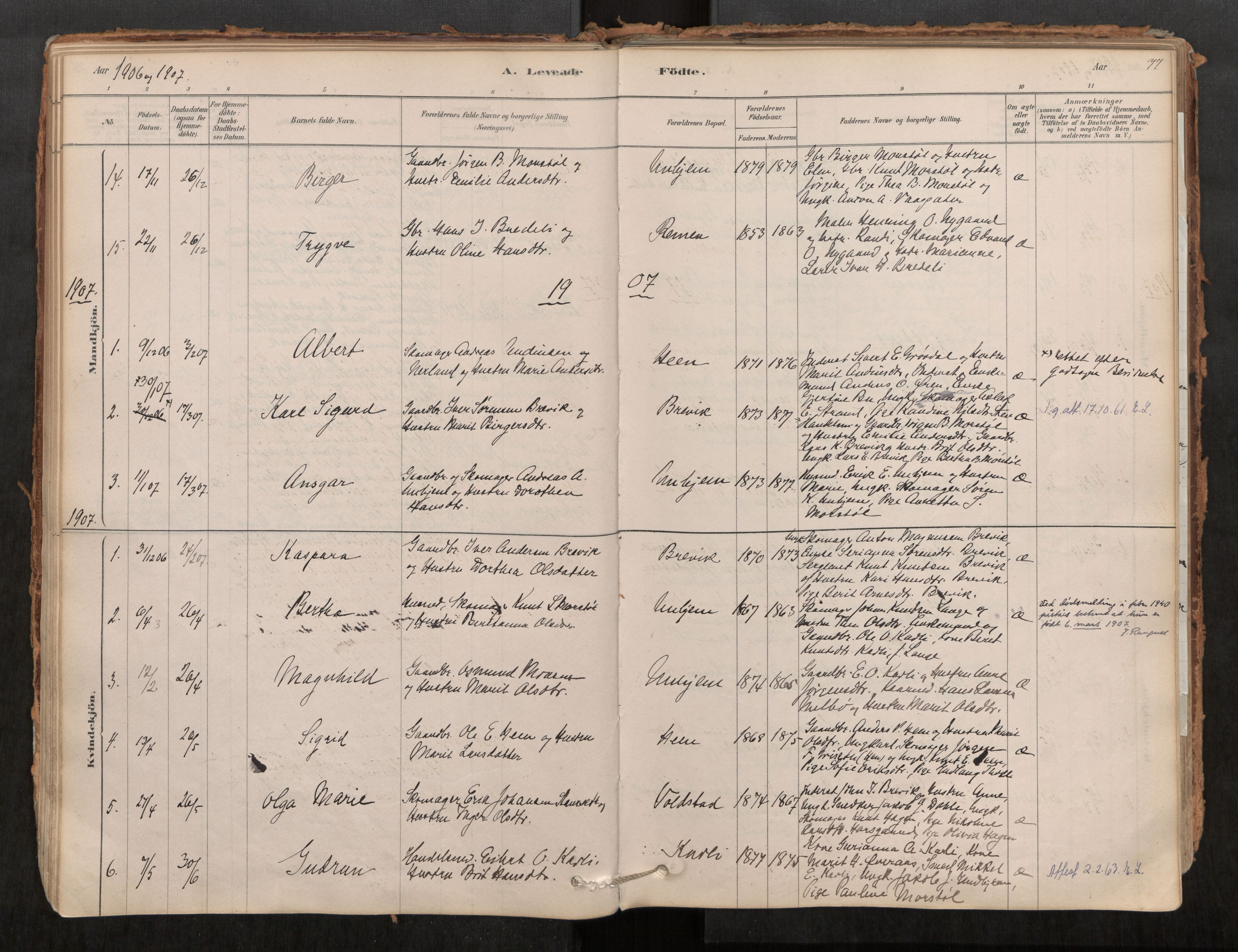 Ministerialprotokoller, klokkerbøker og fødselsregistre - Møre og Romsdal, AV/SAT-A-1454/545/L0594: Parish register (official) no. 545A03, 1878-1920, p. 77