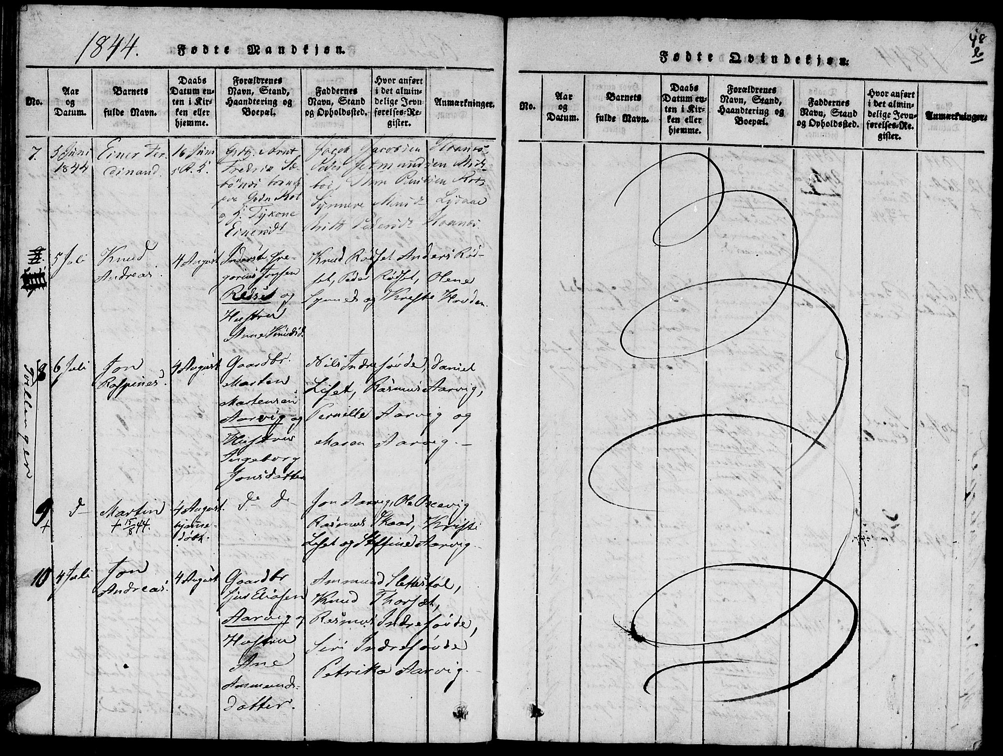 Ministerialprotokoller, klokkerbøker og fødselsregistre - Møre og Romsdal, AV/SAT-A-1454/504/L0054: Parish register (official) no. 504A01, 1816-1861, p. 48