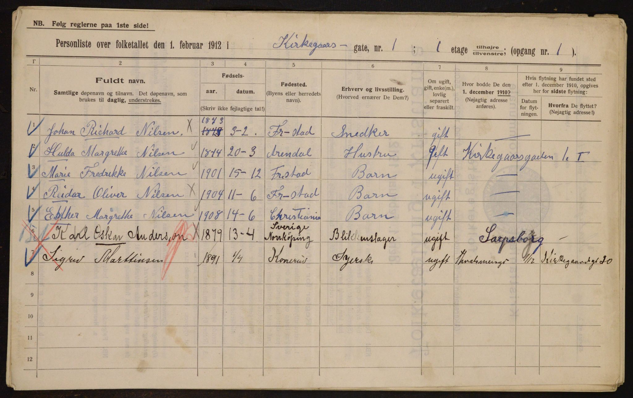 OBA, Municipal Census 1912 for Kristiania, 1912, p. 50280