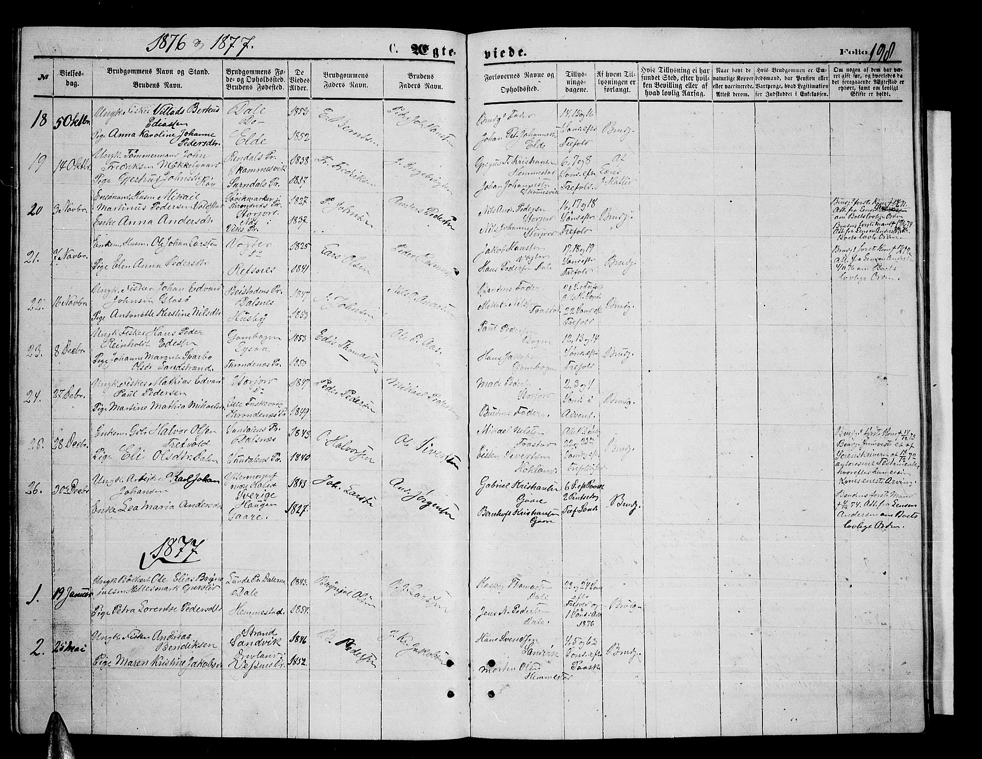 Kvæfjord sokneprestkontor, SATØ/S-1323/G/Ga/Gab/L0004klokker: Parish register (copy) no. 4, 1870-1886, p. 198