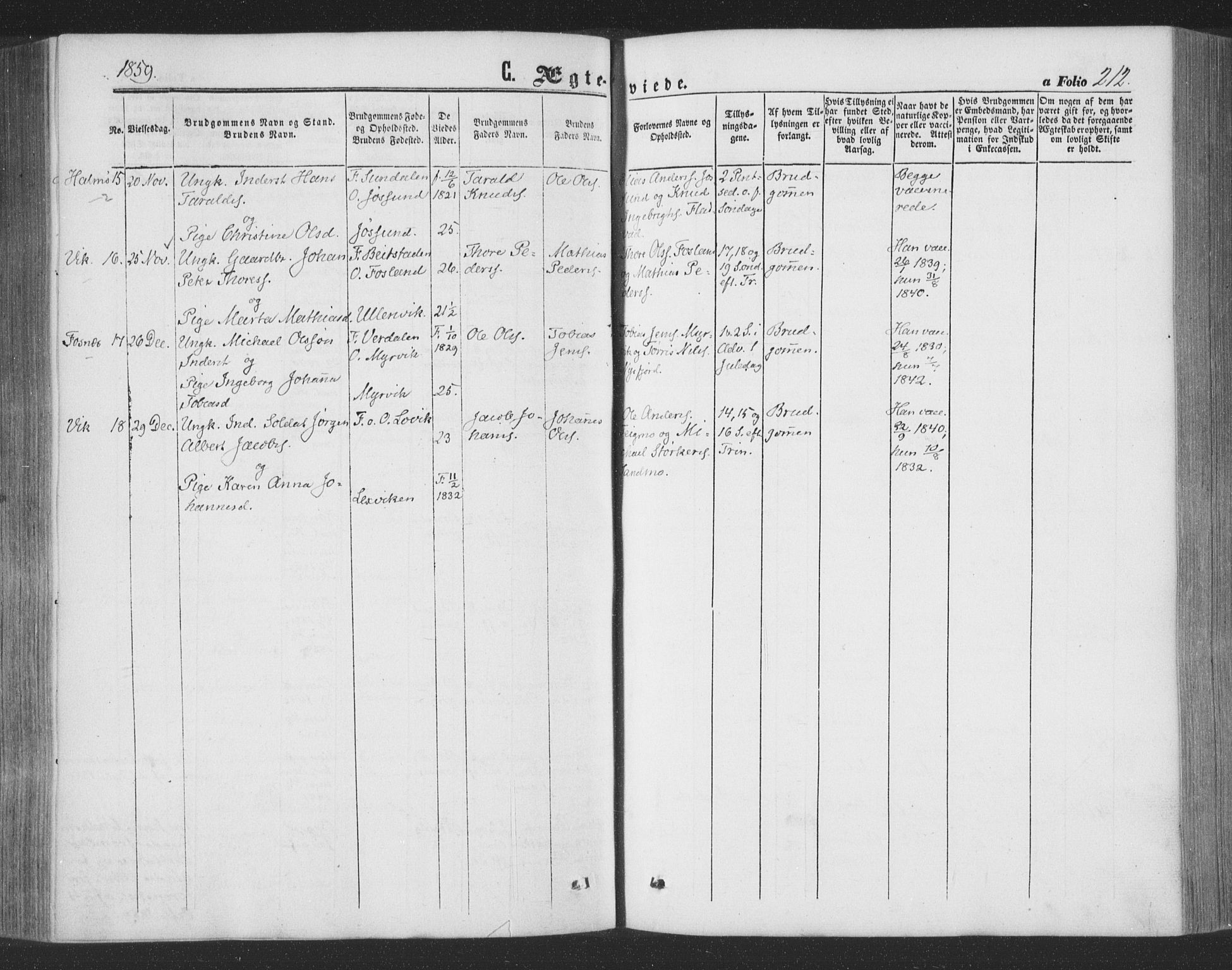 Ministerialprotokoller, klokkerbøker og fødselsregistre - Nord-Trøndelag, AV/SAT-A-1458/773/L0615: Parish register (official) no. 773A06, 1857-1870, p. 212