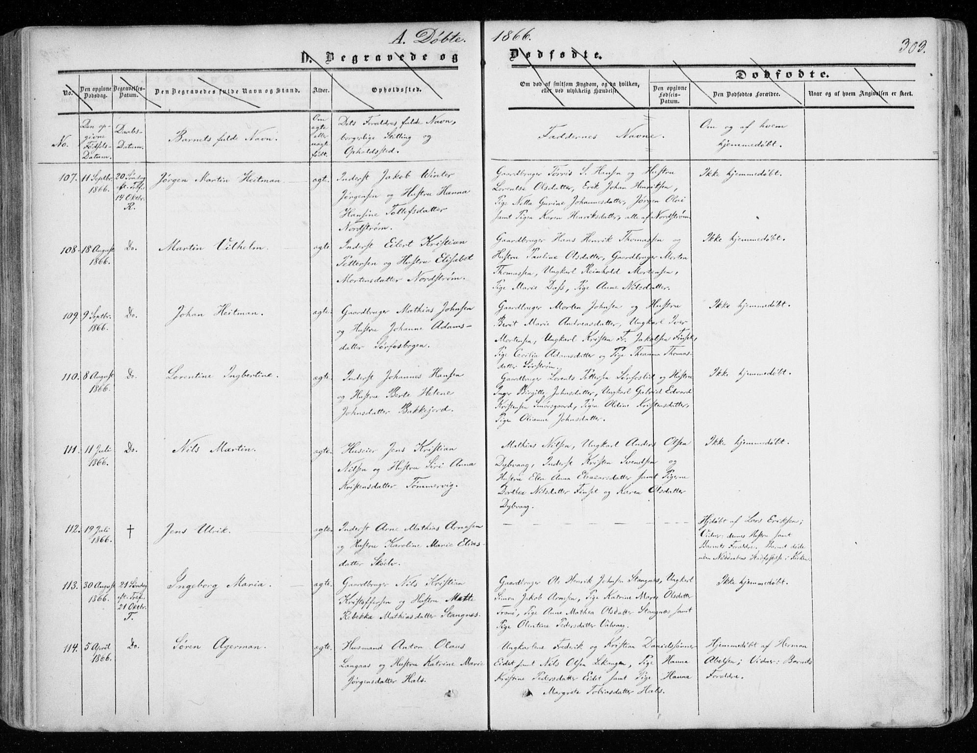 Tranøy sokneprestkontor, SATØ/S-1313/I/Ia/Iaa/L0007kirke: Parish register (official) no. 7, 1856-1866, p. 303