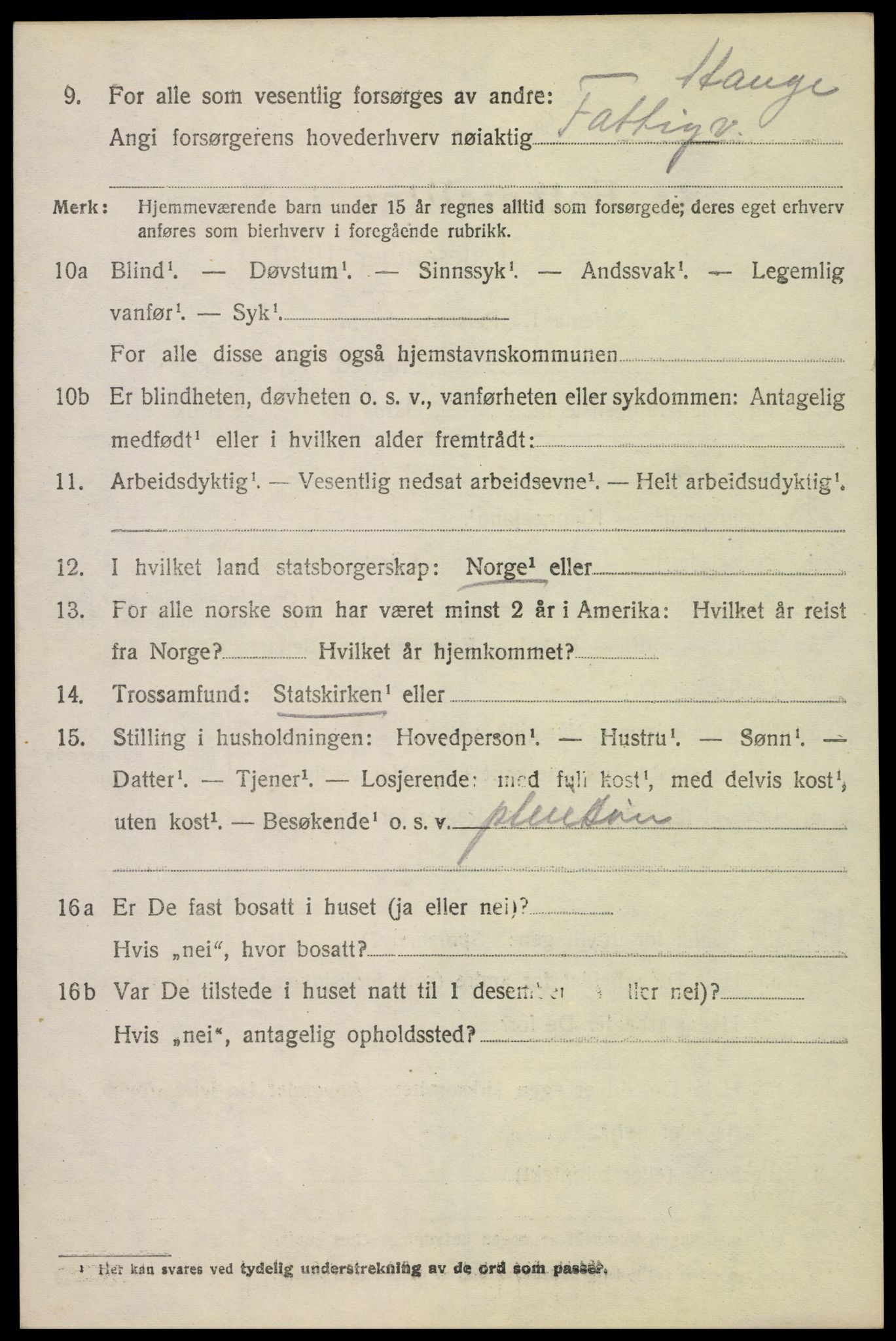 SAH, 1920 census for Stange, 1920, p. 15838