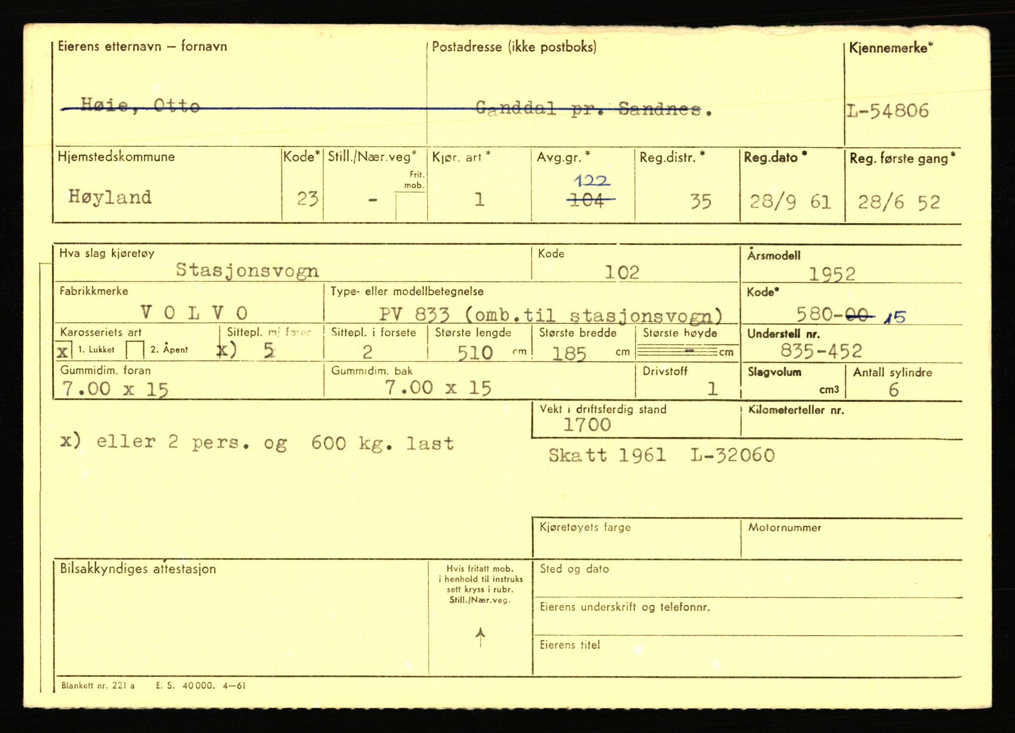 Stavanger trafikkstasjon, AV/SAST-A-101942/0/F/L0054: L-54200 - L-55699, 1930-1971, p. 1251