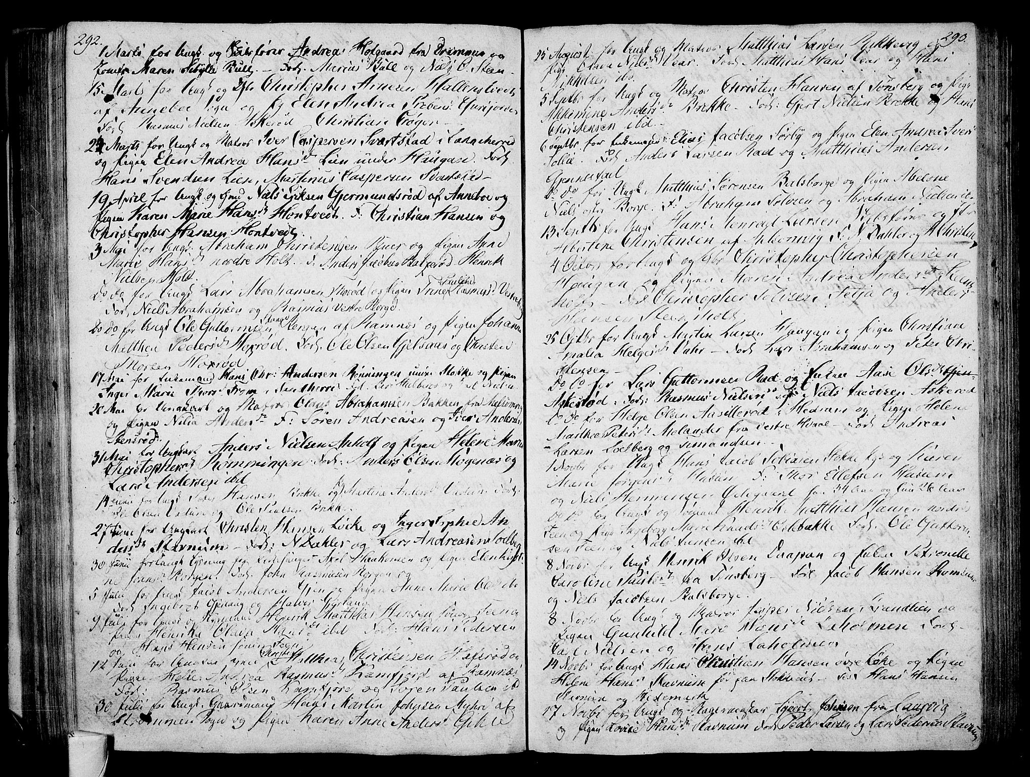 Stokke kirkebøker, AV/SAKO-A-320/F/Fa/L0004: Parish register (official) no. I 4, 1804-1815, p. 292-293