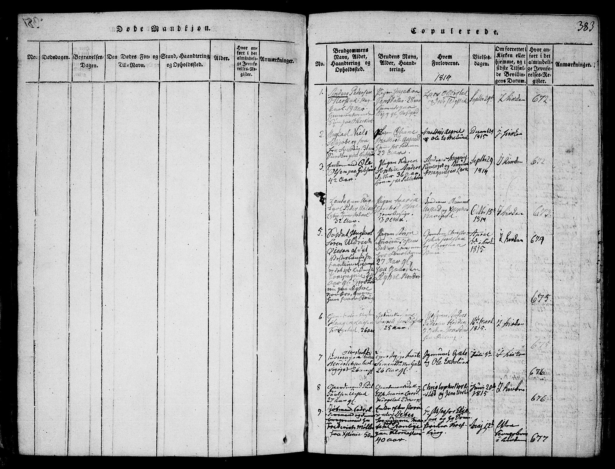 Rygge prestekontor Kirkebøker, AV/SAO-A-10084b/F/Fa/L0003: Parish register (official) no. 3, 1814-1836, p. 382-383