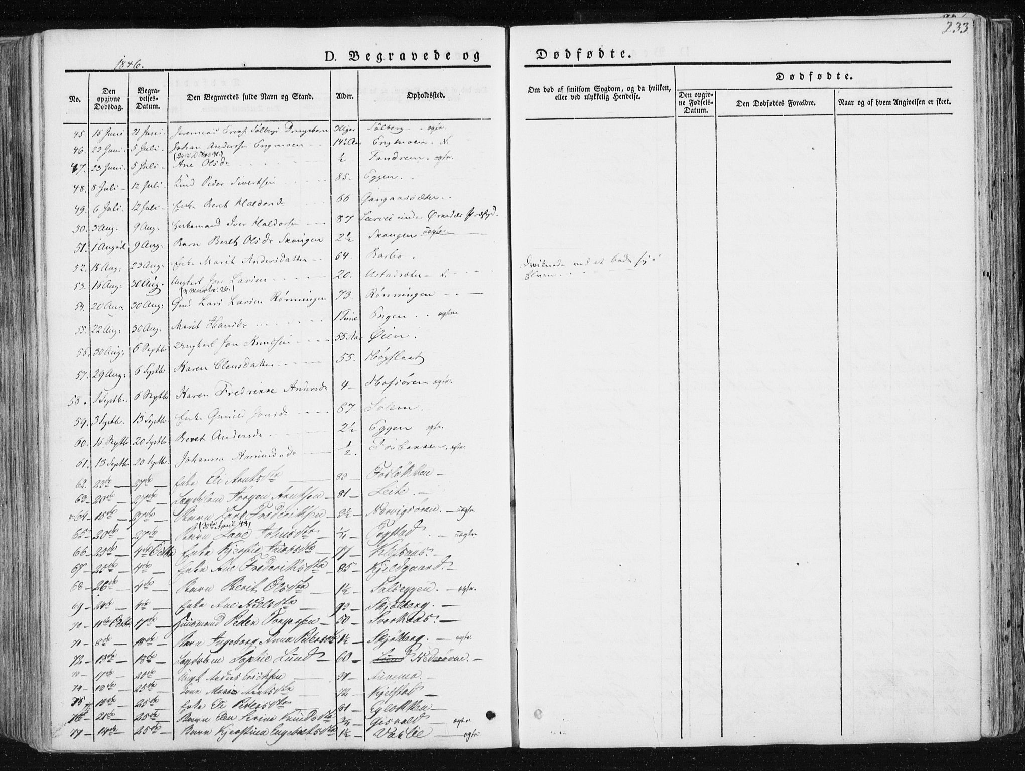Ministerialprotokoller, klokkerbøker og fødselsregistre - Sør-Trøndelag, SAT/A-1456/668/L0805: Parish register (official) no. 668A05, 1840-1853, p. 233