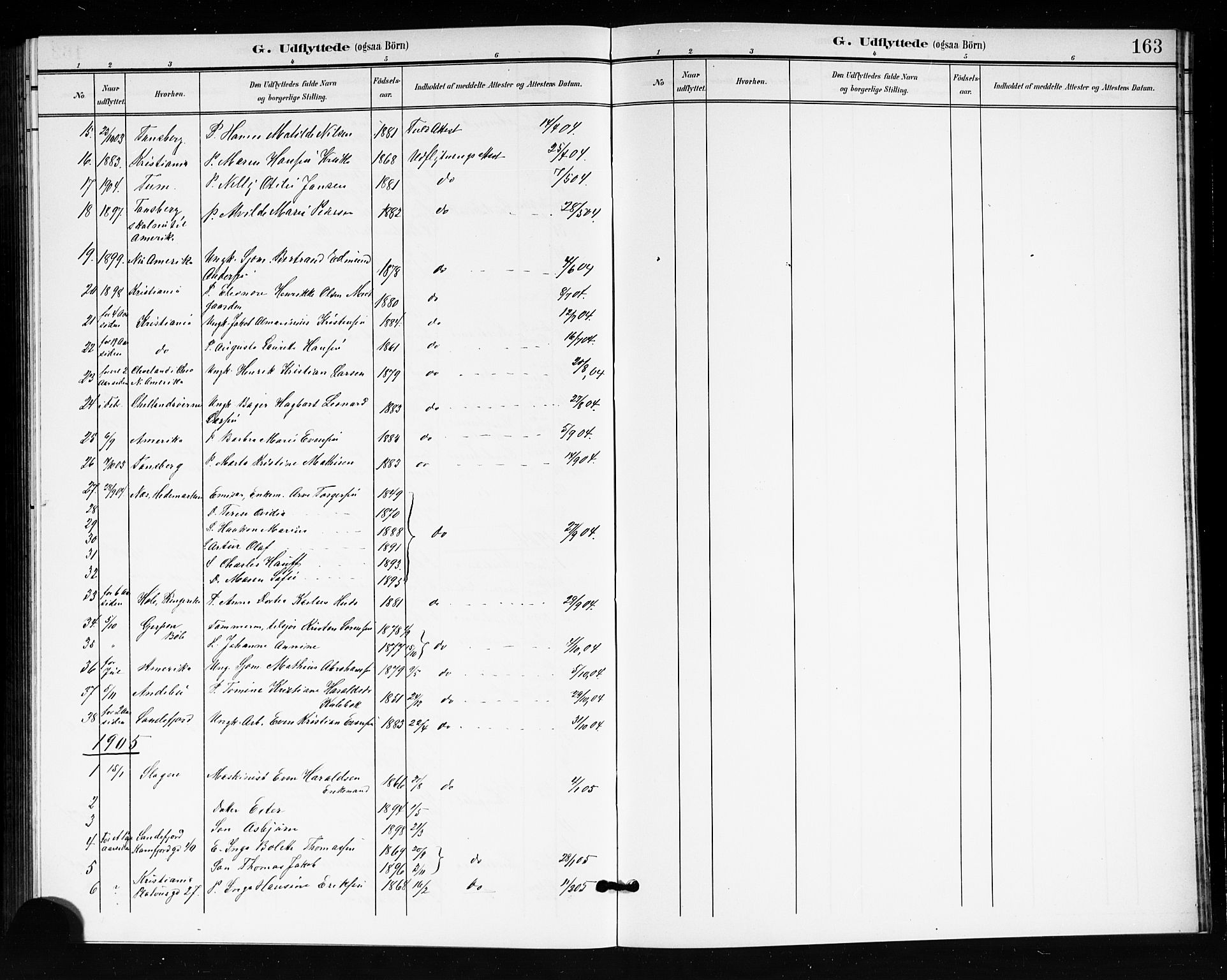 Tjøme kirkebøker, AV/SAKO-A-328/G/Ga/L0001: Parish register (copy) no. I 1, 1901-1910, p. 163