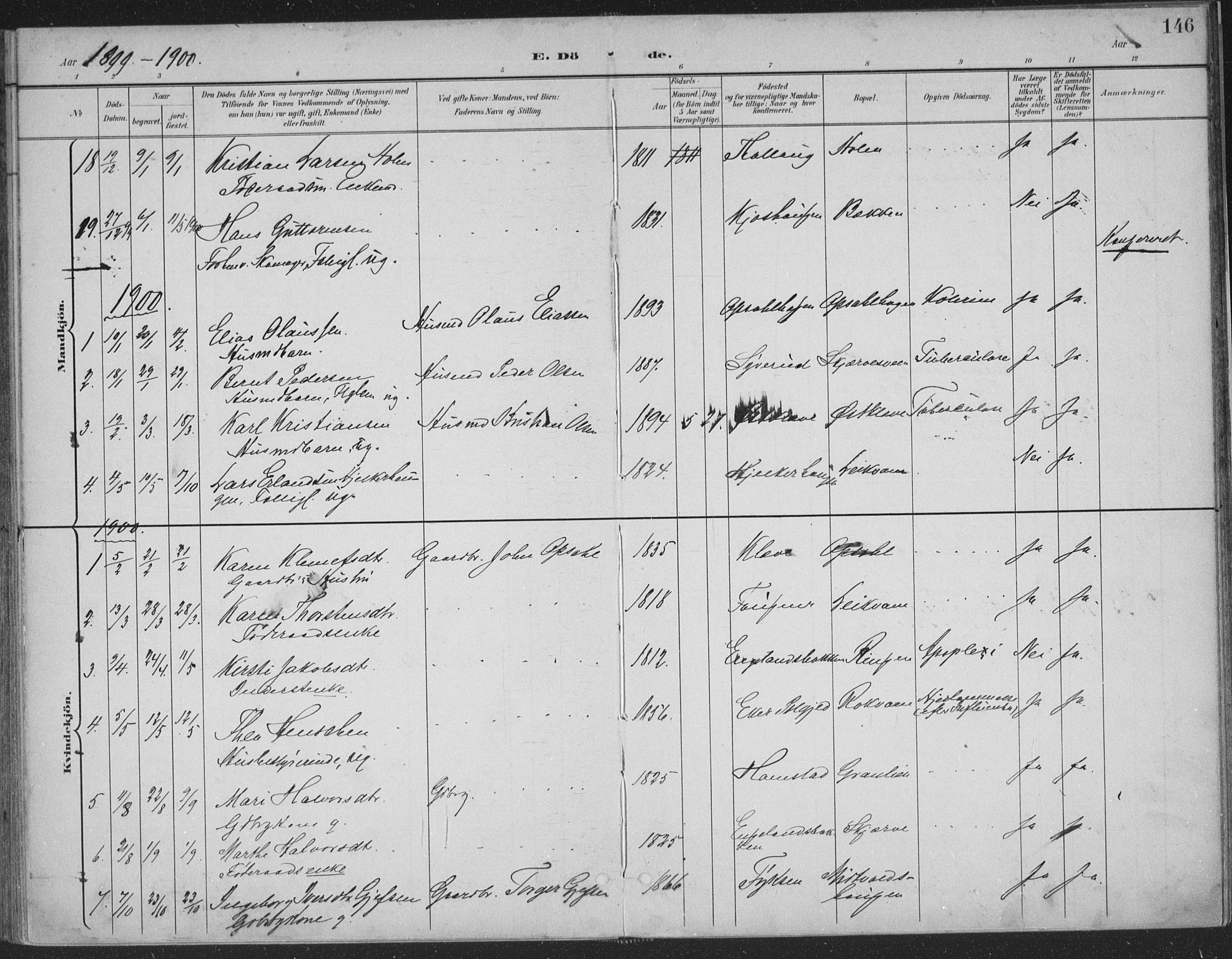 Østre Gausdal prestekontor, SAH/PREST-092/H/Ha/Haa/L0004: Parish register (official) no. 4, 1898-1914, p. 146
