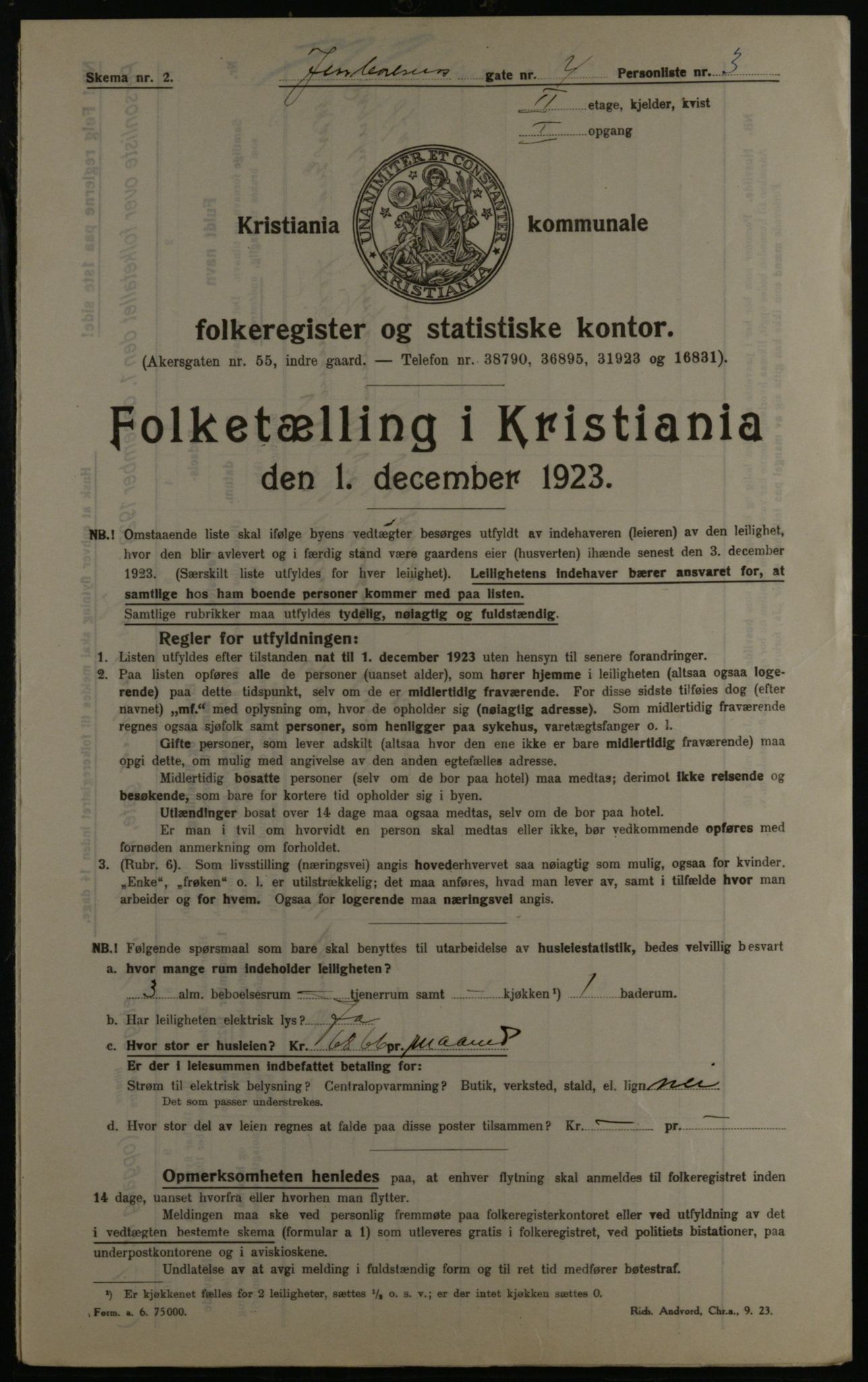 OBA, Municipal Census 1923 for Kristiania, 1923, p. 52631