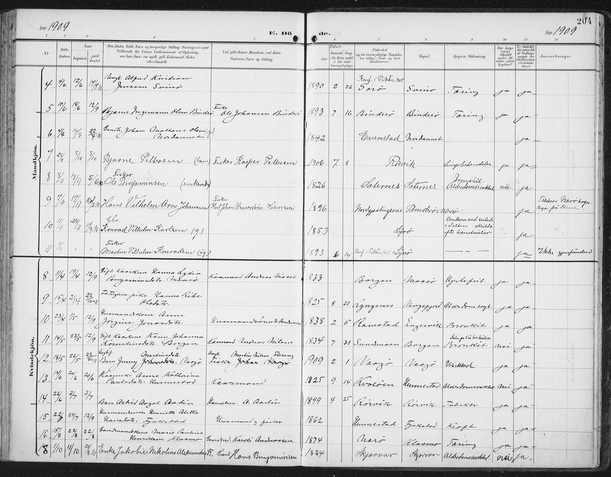 Ministerialprotokoller, klokkerbøker og fødselsregistre - Nord-Trøndelag, SAT/A-1458/786/L0688: Parish register (official) no. 786A04, 1899-1912, p. 204