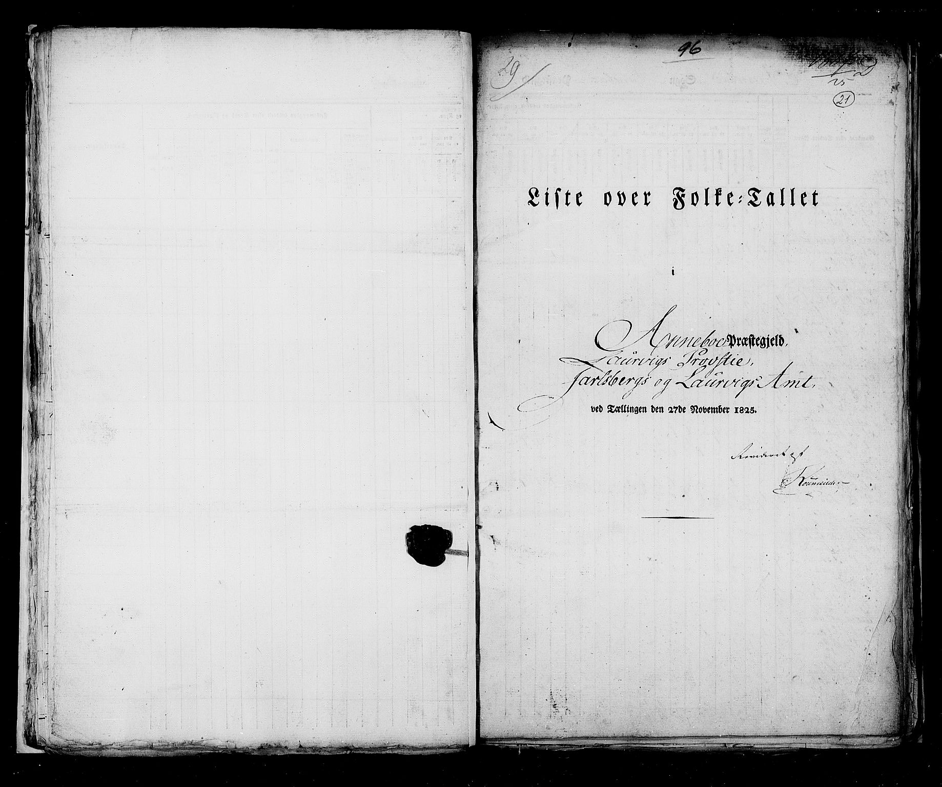 RA, Census 1825, vol. 8: Jarlsberg og Larvik amt, 1825, p. 21