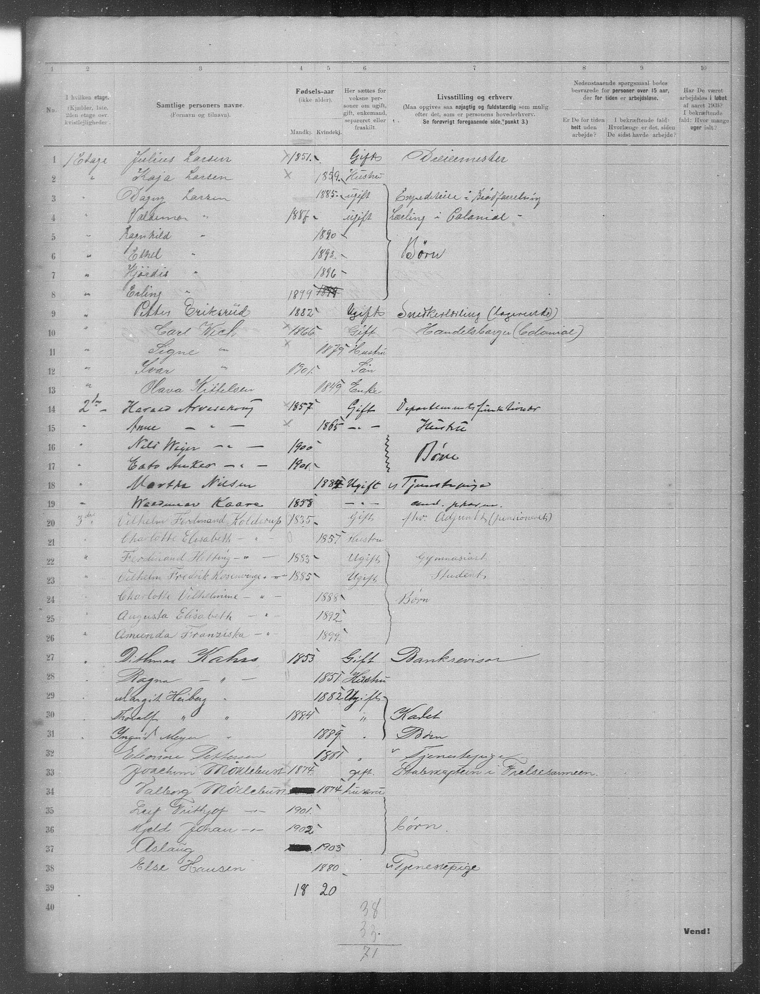 OBA, Municipal Census 1903 for Kristiania, 1903, p. 23784