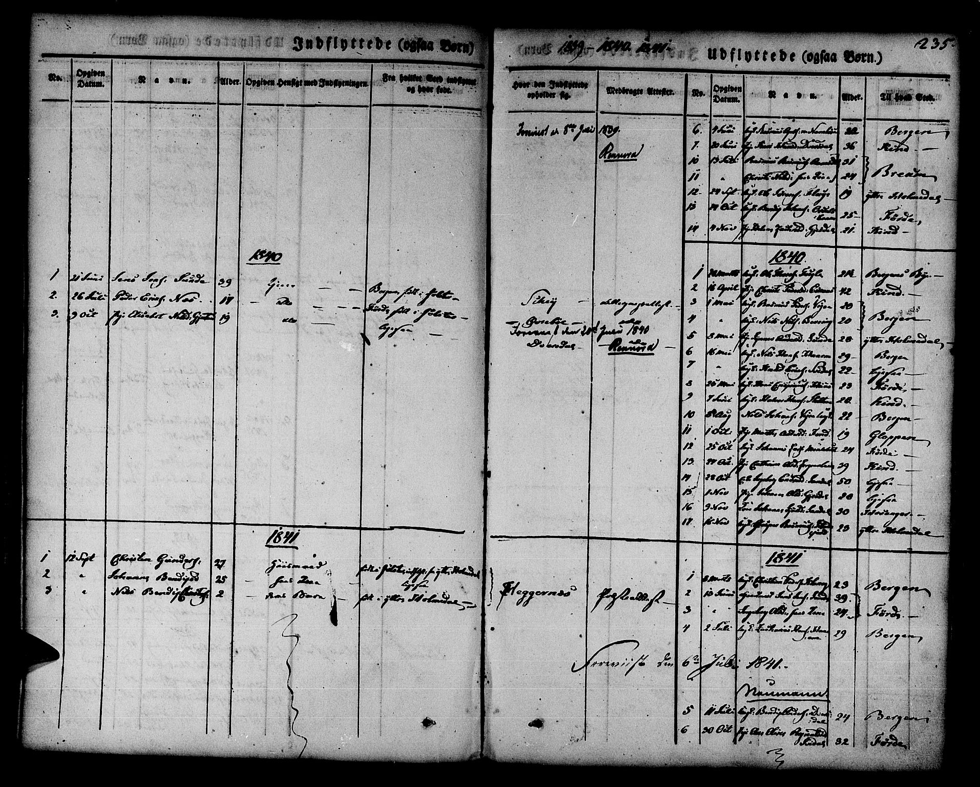 Jølster sokneprestembete, SAB/A-80701/H/Haa/Haaa/L0009: Parish register (official) no. A 9, 1833-1848, p. 235