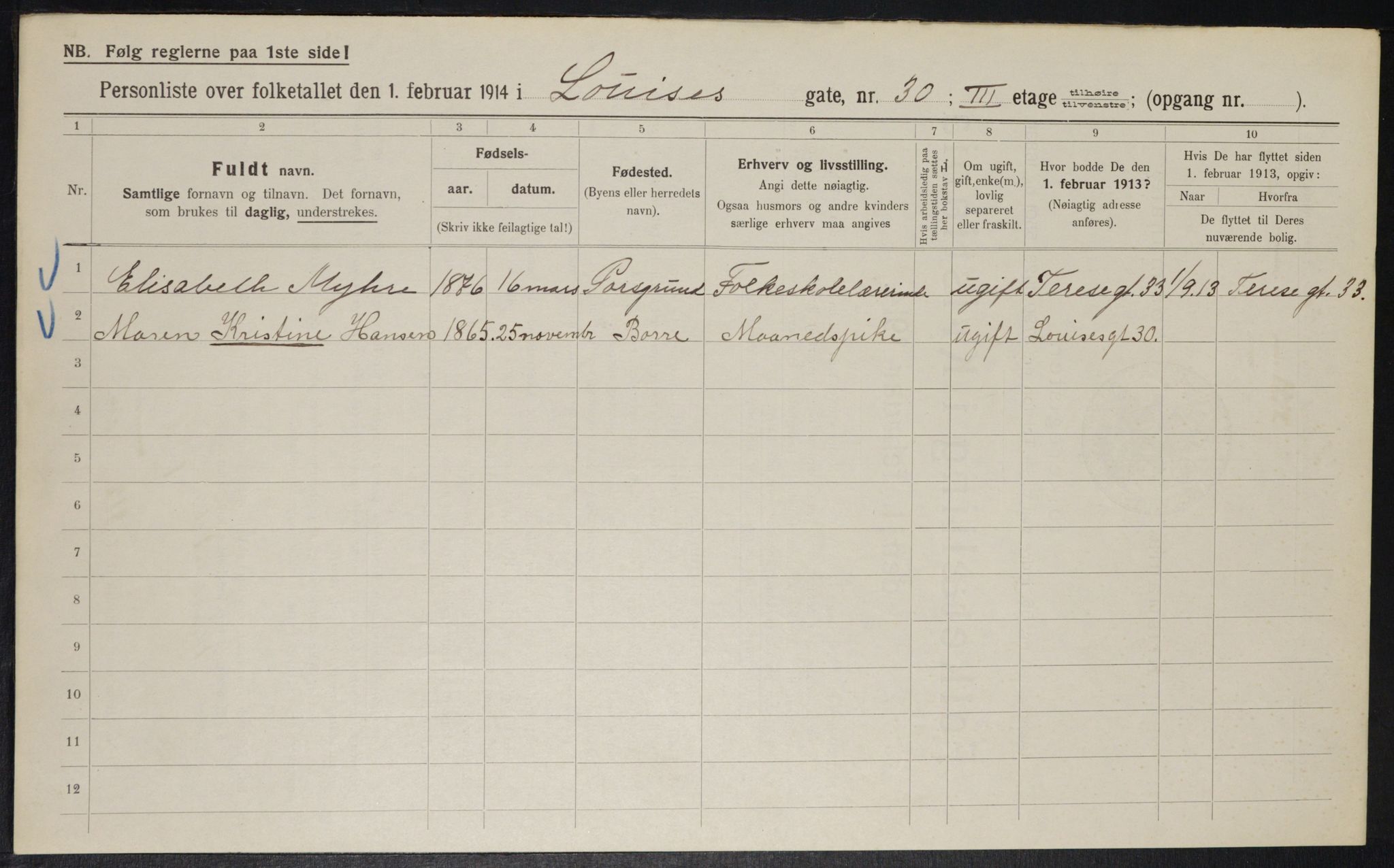 OBA, Municipal Census 1914 for Kristiania, 1914, p. 58357