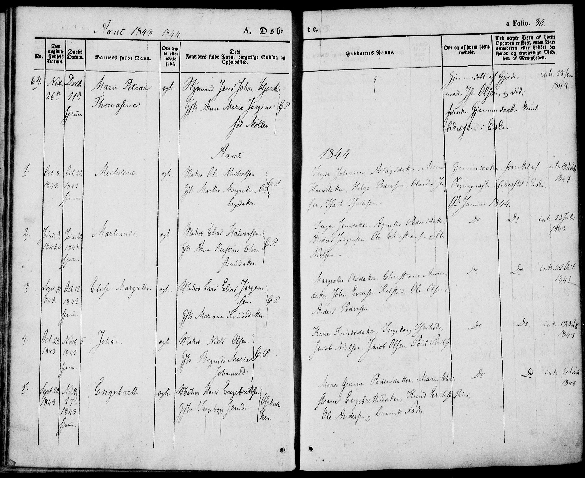 Porsgrunn kirkebøker , SAKO/A-104/F/Fa/L0006: Parish register (official) no. 6, 1841-1857, p. 30