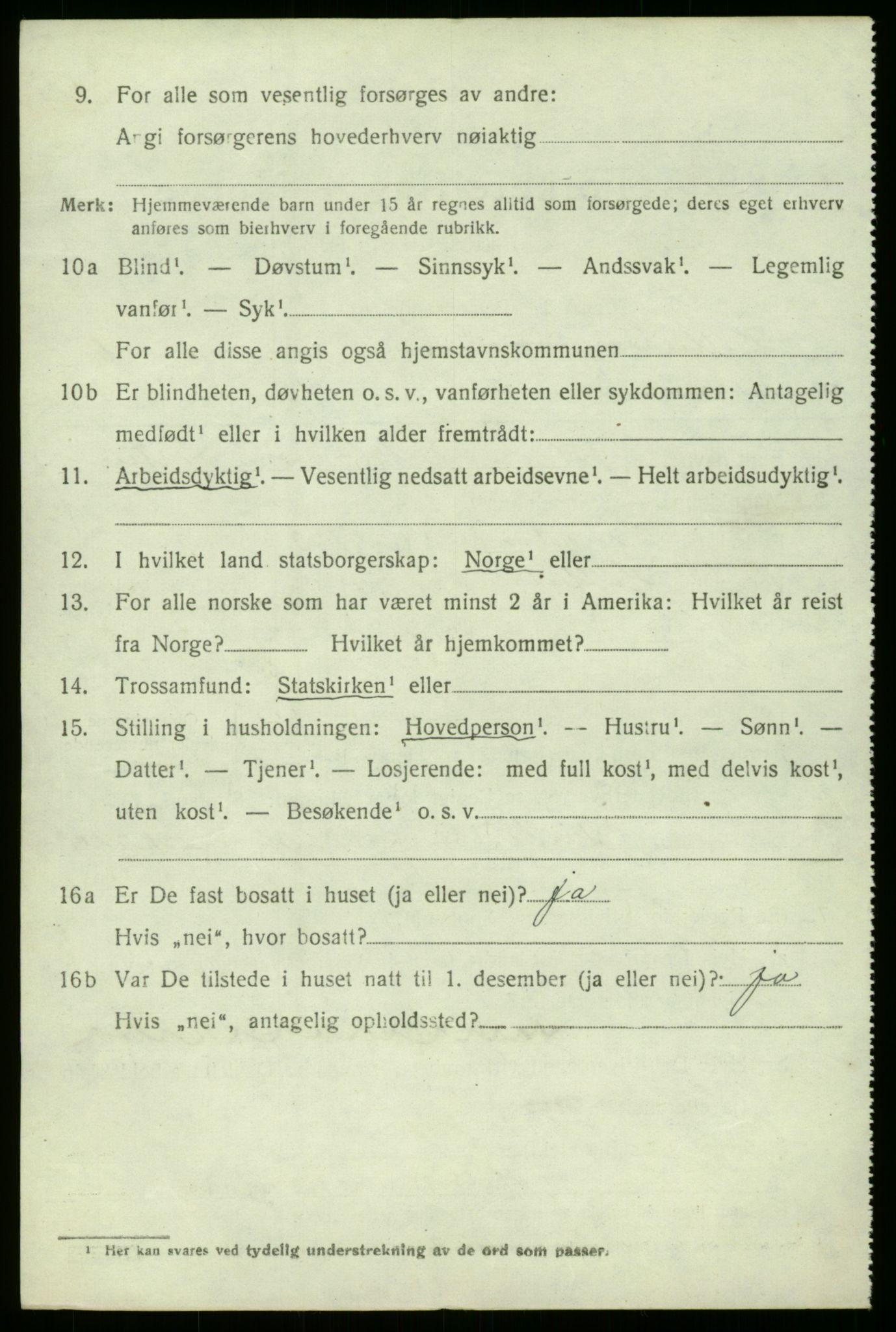 SAB, 1920 census for Hyllestad, 1920, p. 2671